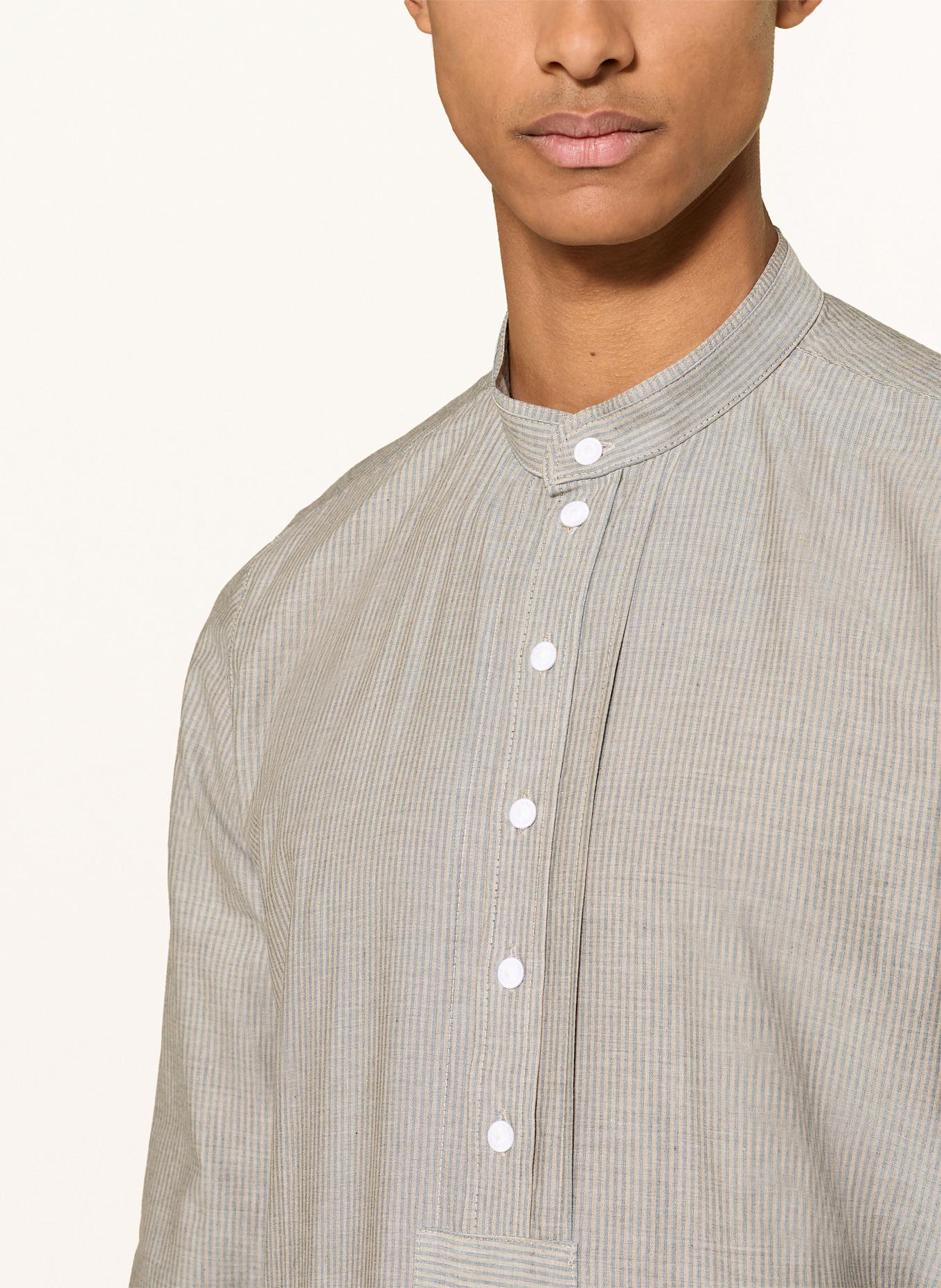 Grasegger Traditional shirt KOPEKE Regular fit with stand-up collar: BEIGE/ GRAY