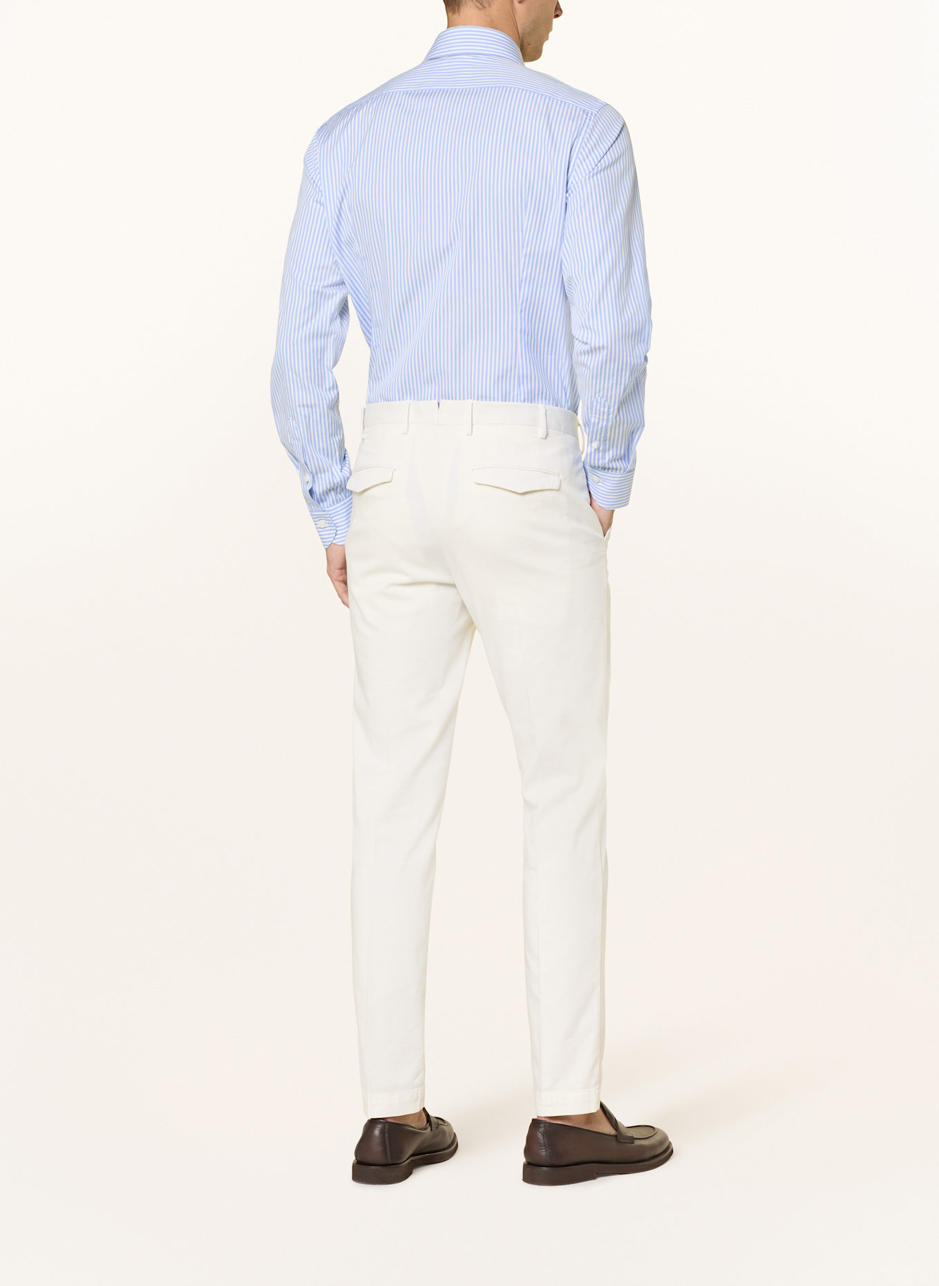 tintoria mattei Hemd Slim Fit: WEISS / HELLBLAU