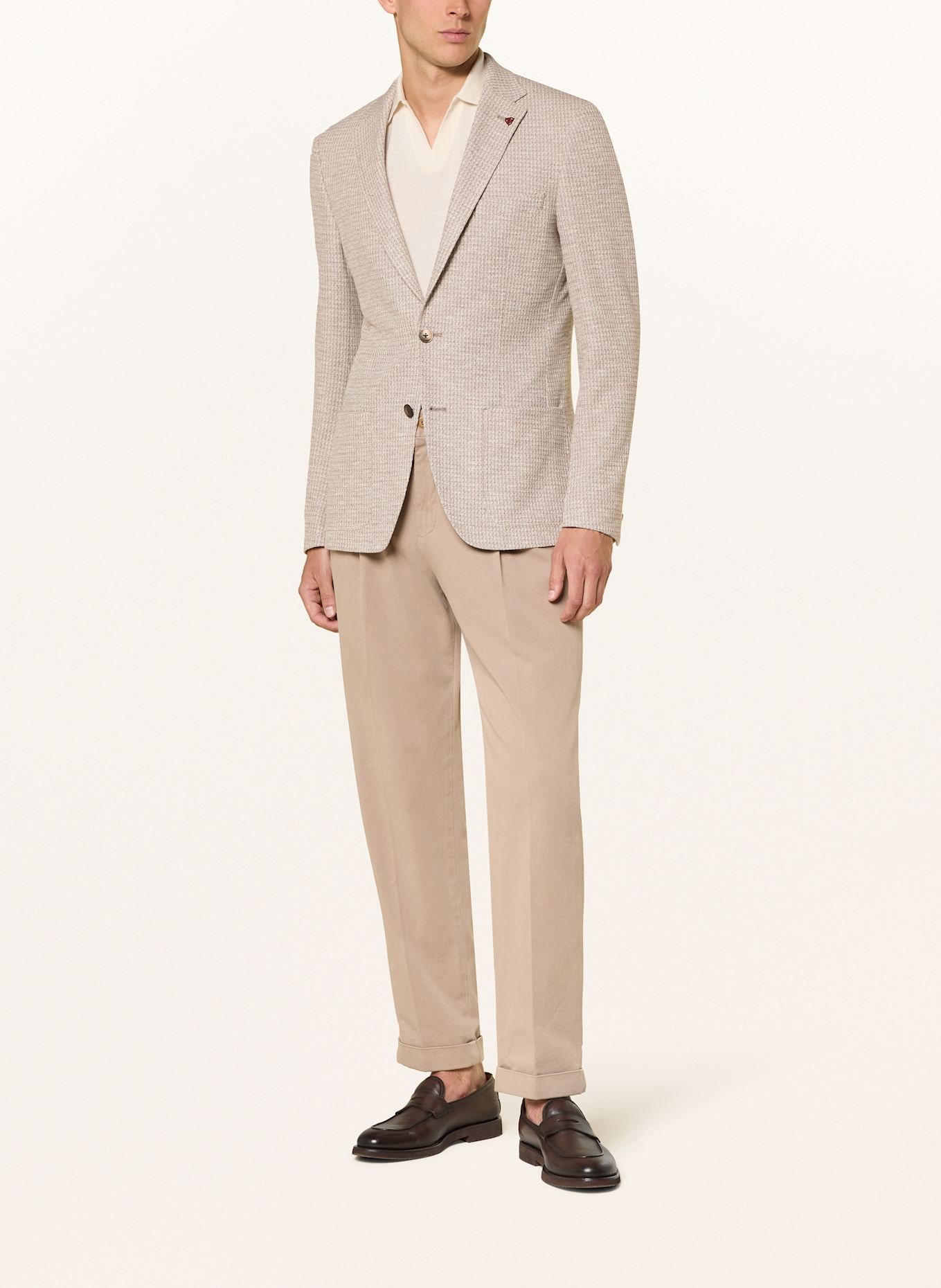 ROY ROBSON Sakko Slim Fit: BEIGE / HELLBRAUN / ECRU