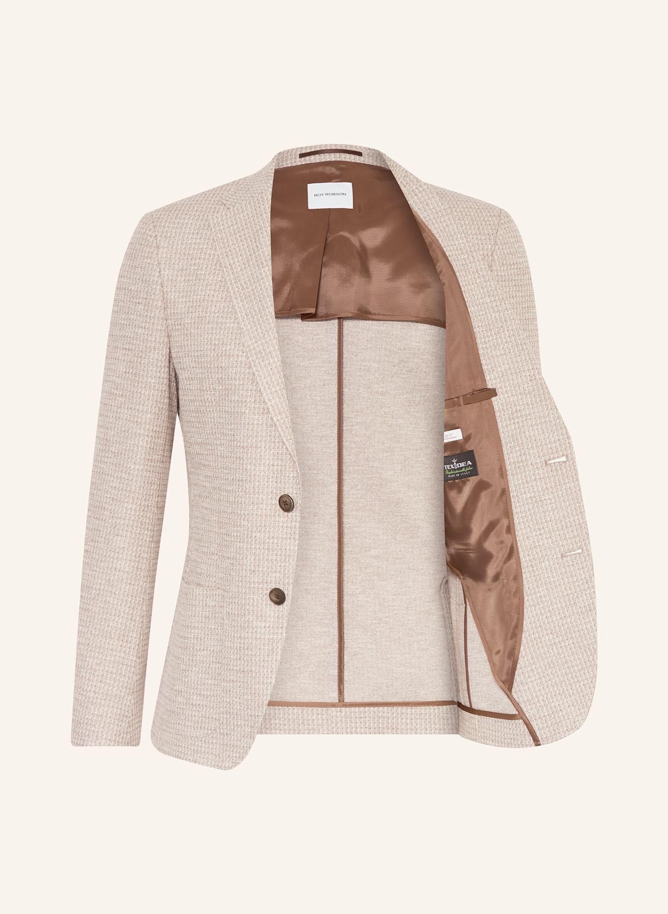 ROY ROBSON Sakko Slim Fit: BEIGE / HELLBRAUN / ECRU