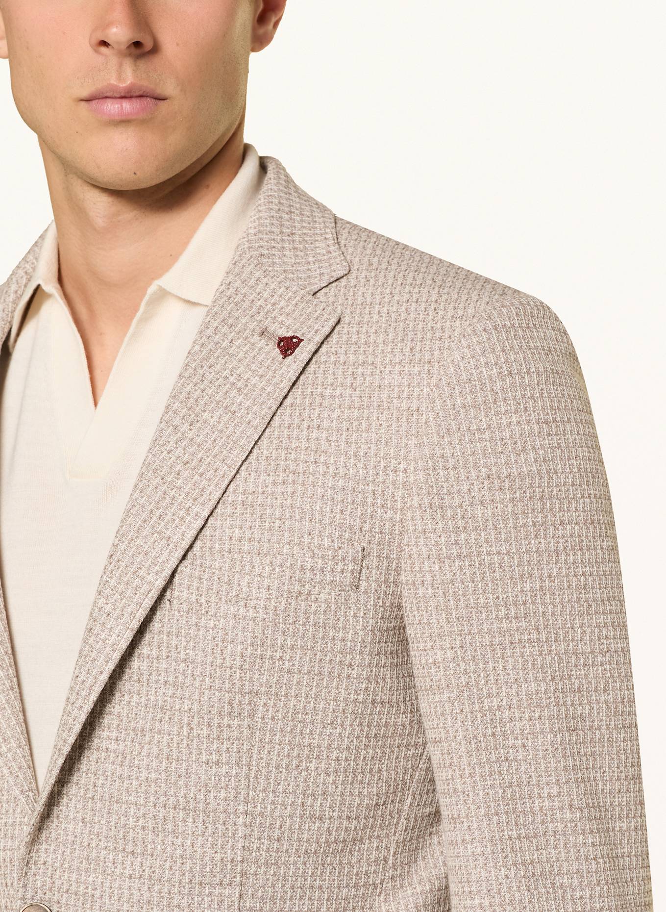 ROY ROBSON Sakko Slim Fit: BEIGE / HELLBRAUN / ECRU