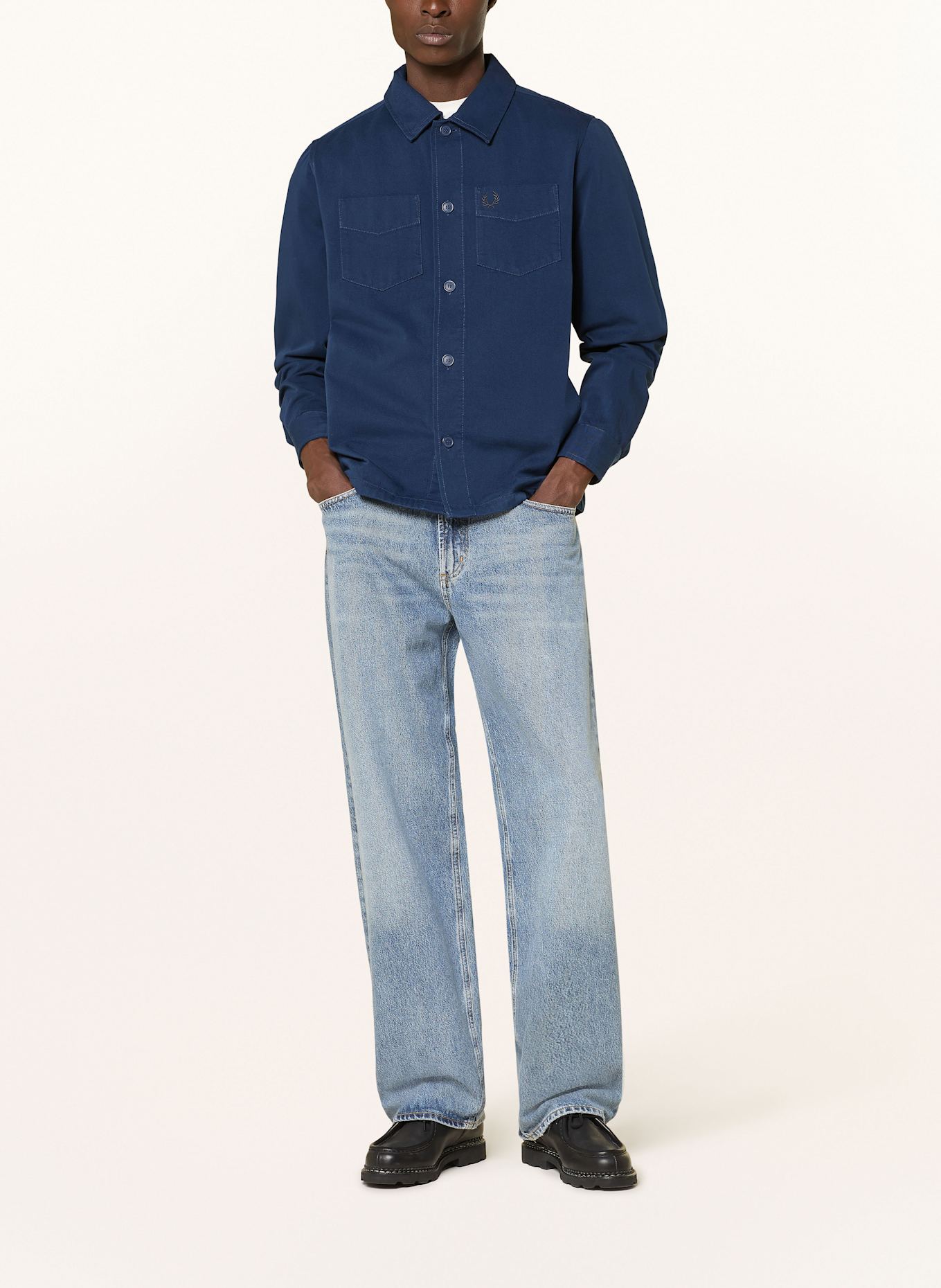 FRED PERRY Overshirt: DUNKELBLAU