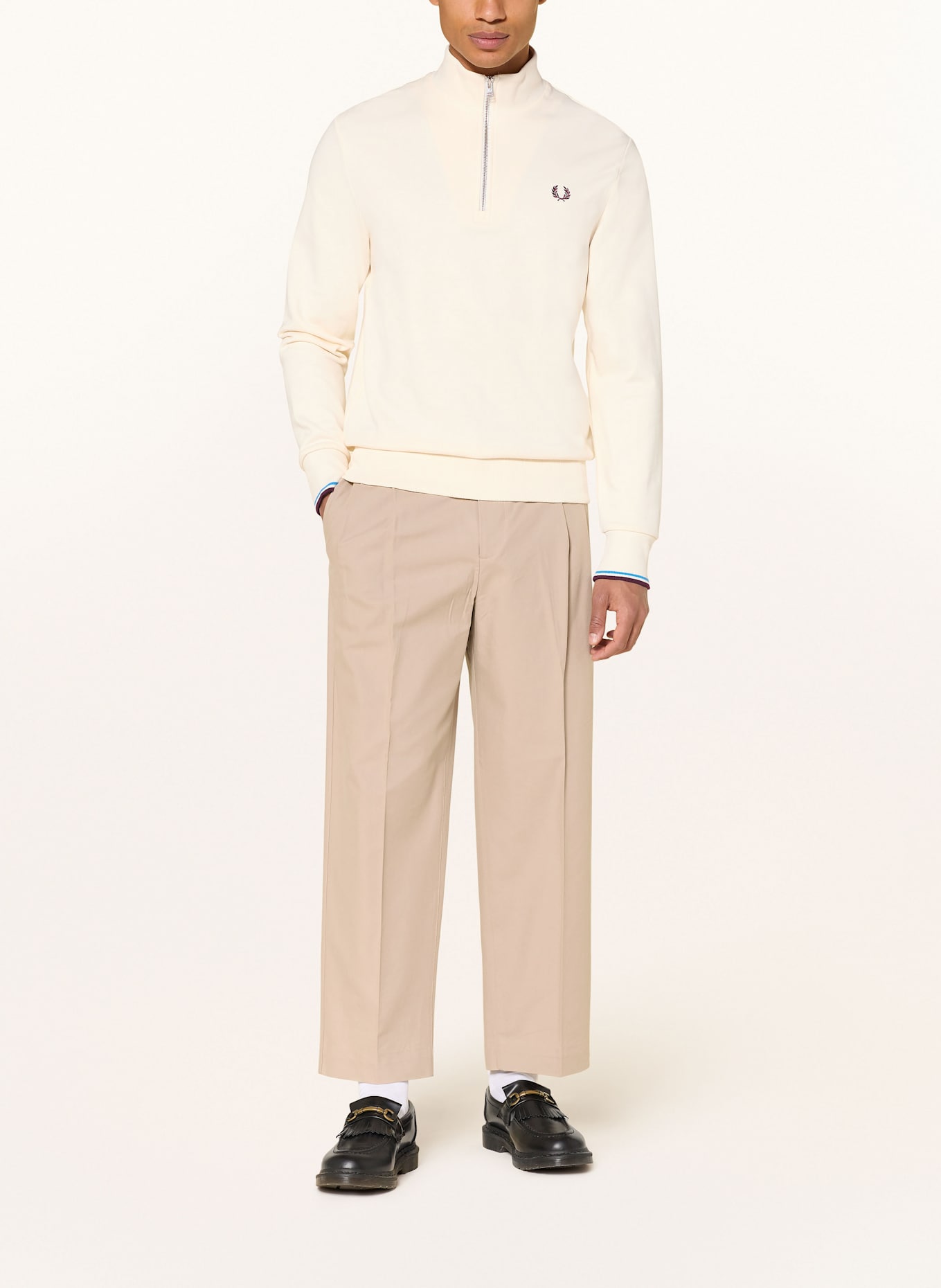 FRED PERRY Sweat-Troyer: ECRU