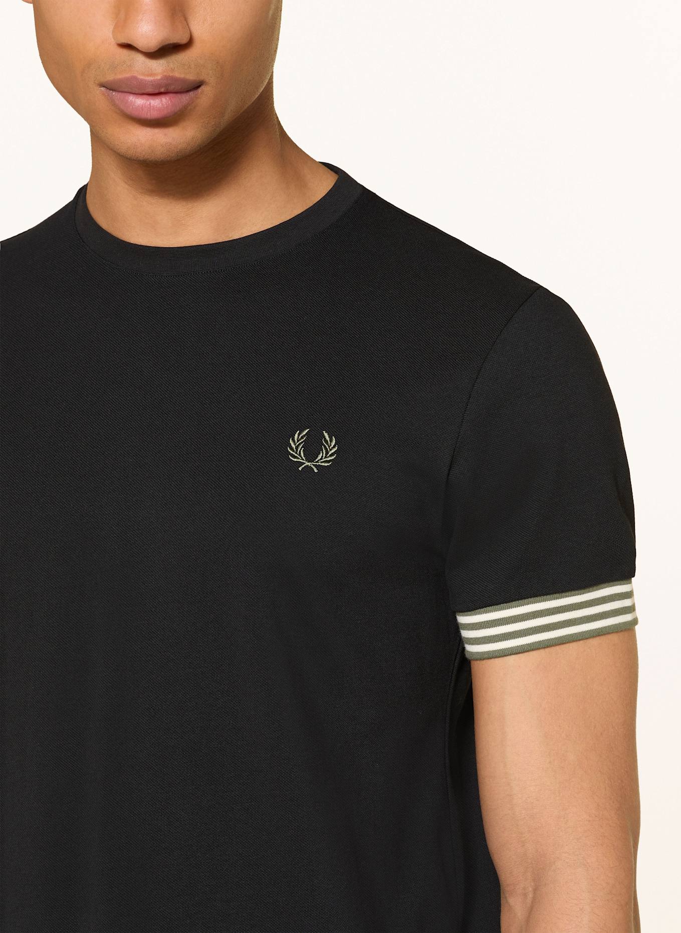FRED PERRY T-Shirt aus Piqué: SCHWARZ