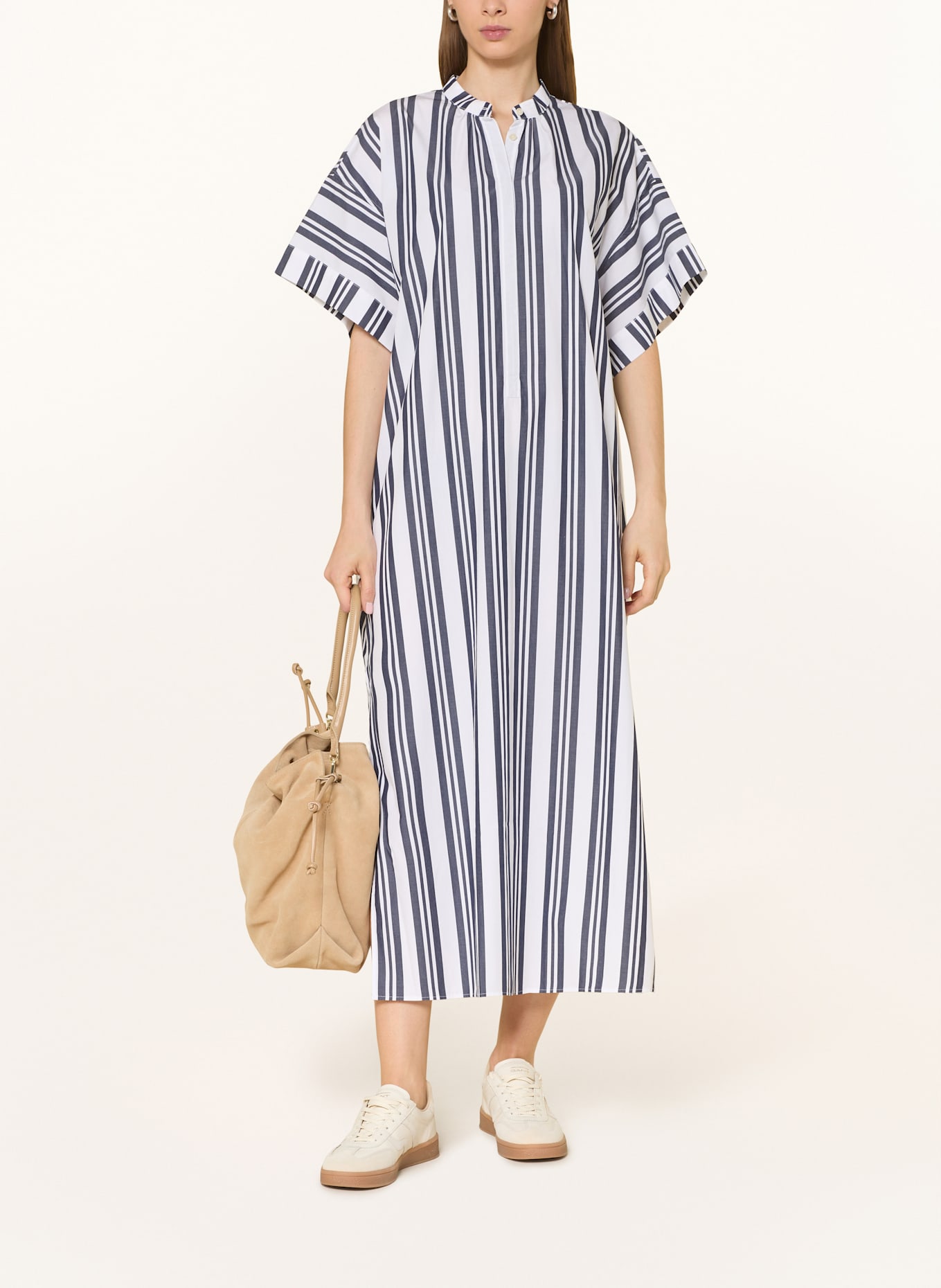 GANT Kleid: WEISS/ DUNKELBLAU