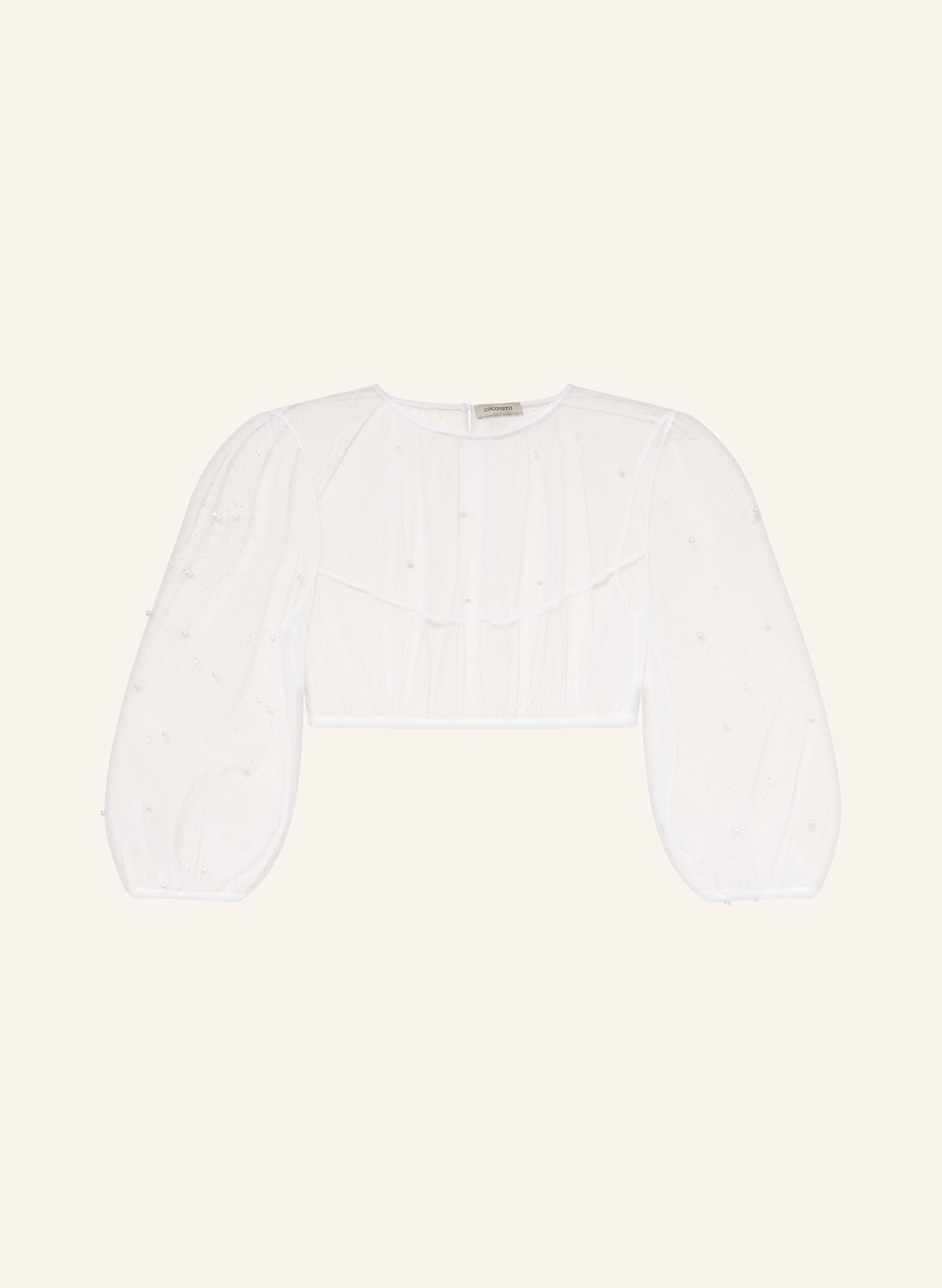 CocoVero Dirndlbluse OPHIE mit 3/4-Arm: WEISS