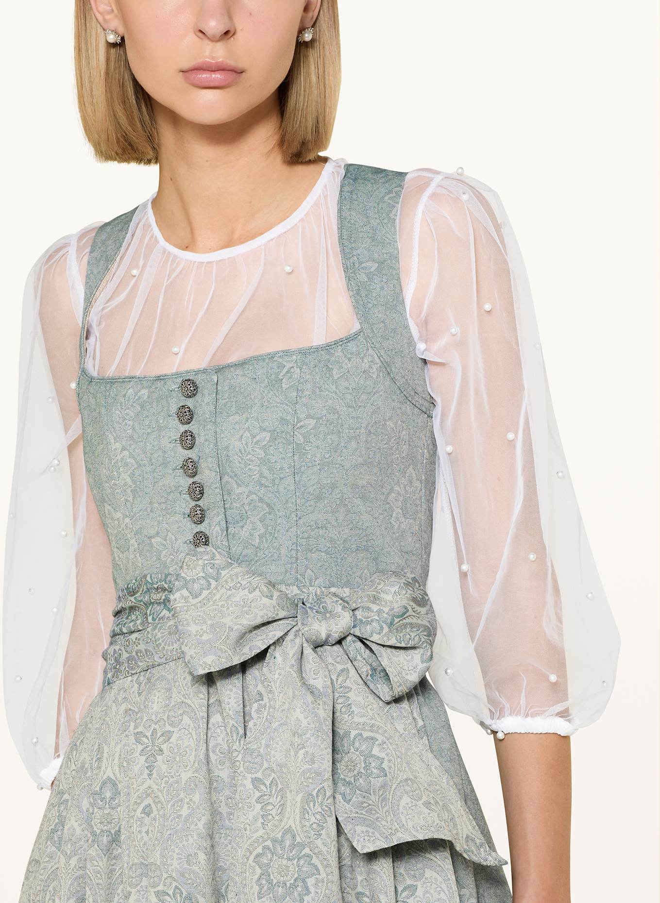 CocoVero Dirndlbluse OPHIE mit 3/4-Arm: WEISS