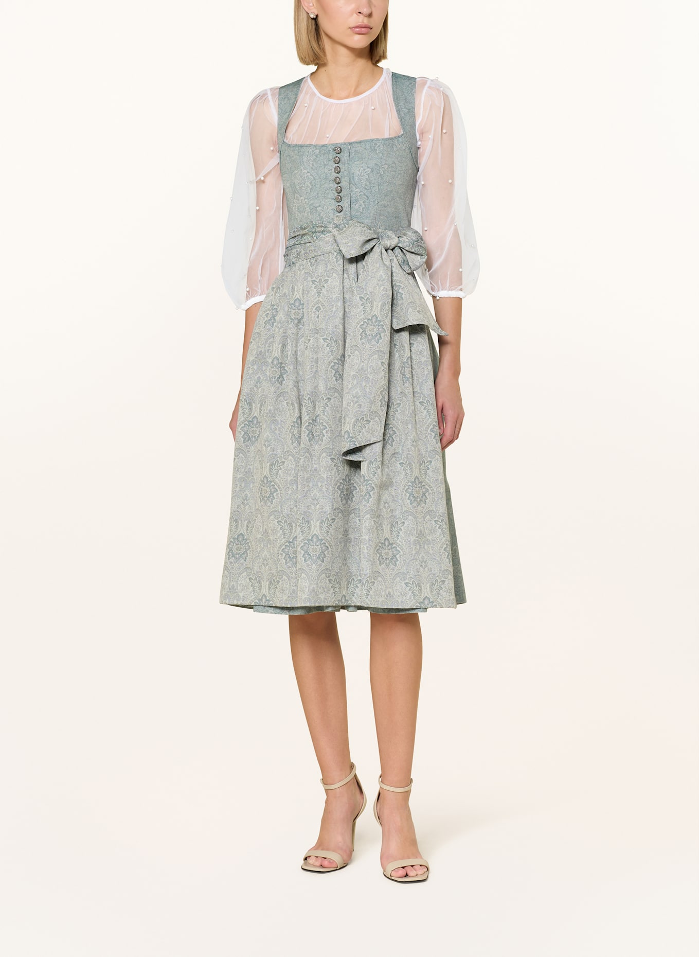 CocoVero Dirndlbluse OPHIE mit 3/4-Arm: WEISS