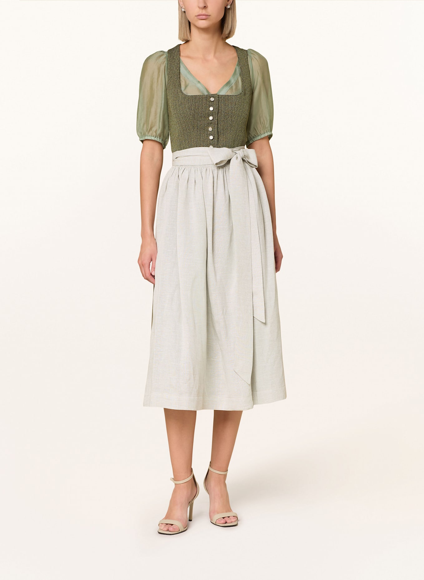 Hammerschmid Dirndl PILLERSEE: OLIVE/ GRIS CLAIR