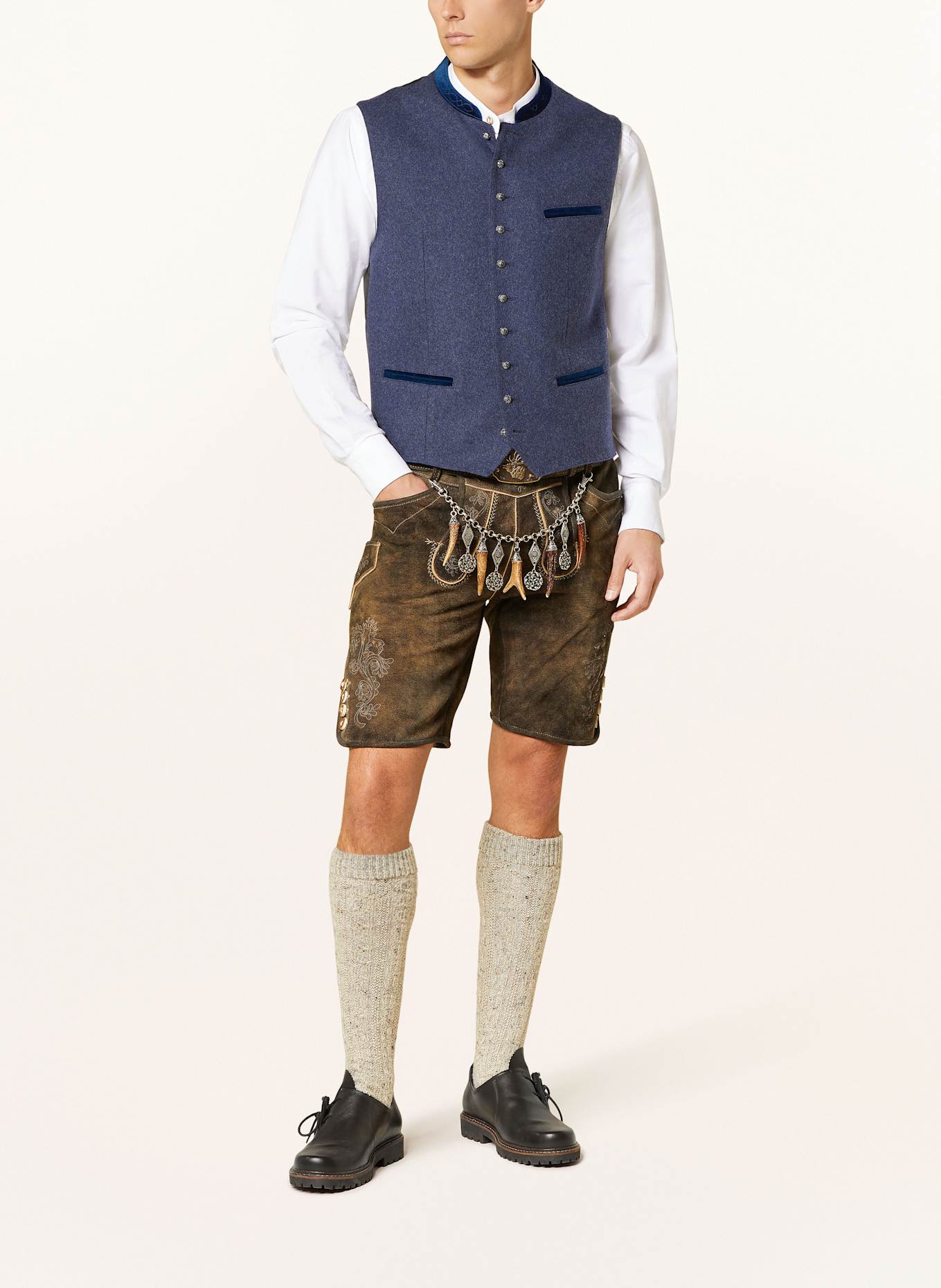 Hammerschmid Trachtenweste MANUEL Extra Slim Fit: DUNKELBLAU/ SCHWARZ