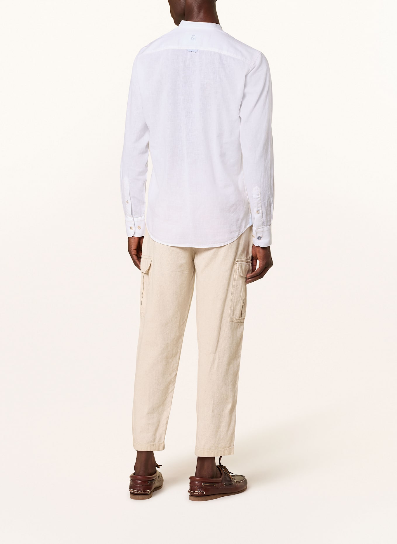 COLOURS & SONS Bojówki regular fit z lnem i skróconymi nogawkami: BEŻOWY