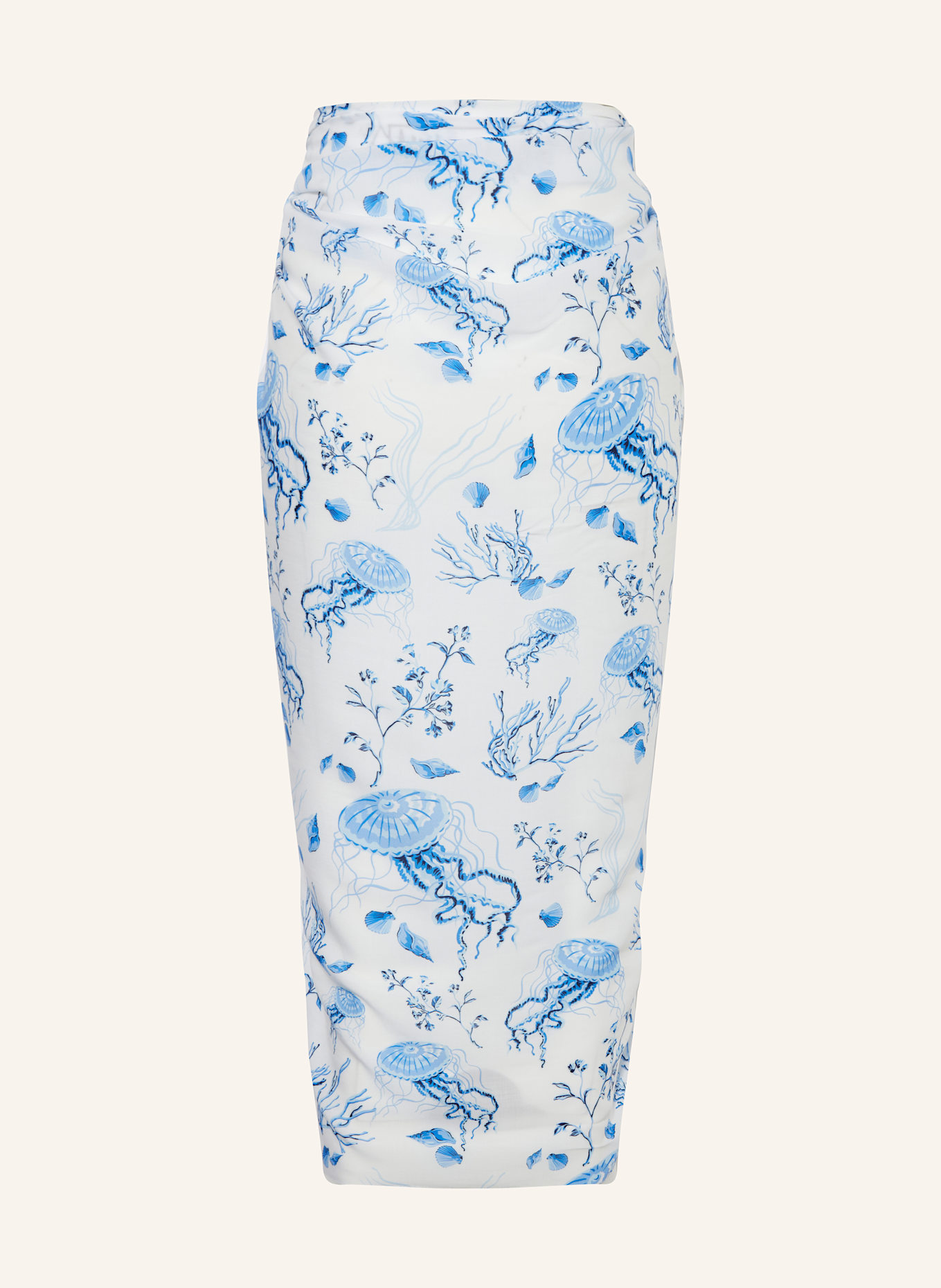 VILEBREQUIN Pareo MEDUSA AND SHELLS: BIAŁY / NIEBIESKI