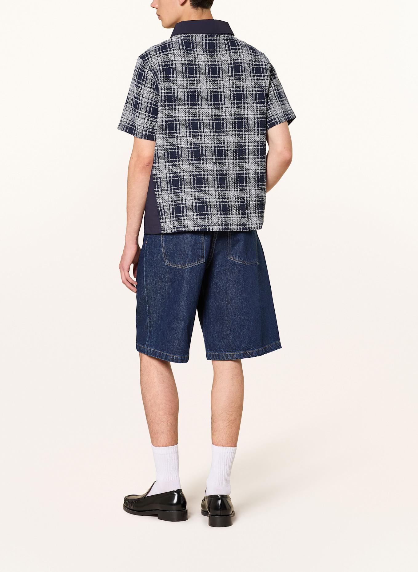 Arte Antwerp Poloshirt im Materialmix: DUNKELBLAU / WEISS