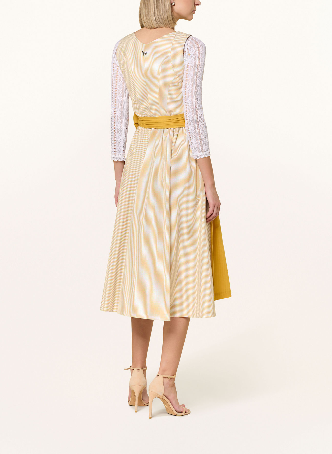 CocoVero Jeansdirndl HERMINE: WEISS/ GELB