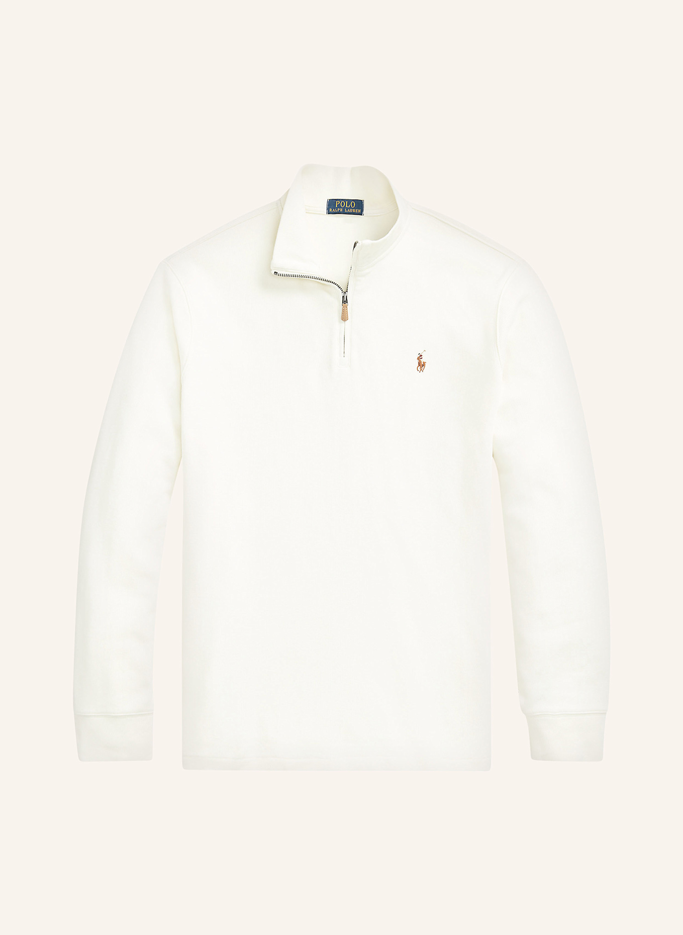 POLO RALPH LAUREN Big & Tall Sweat-Troyer: CREME