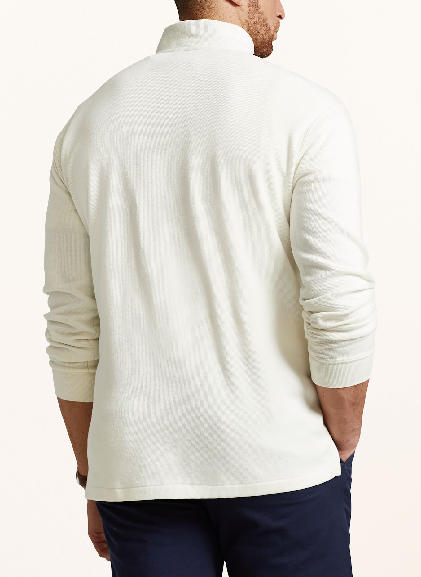 POLO RALPH LAUREN Big & Tall Sweat-Troyer: CREME