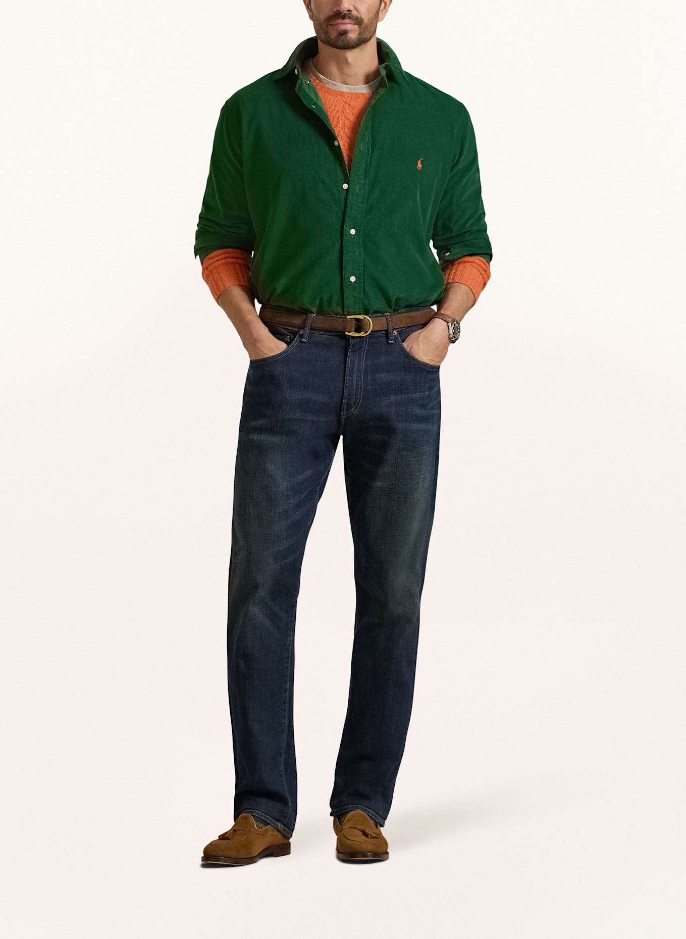 POLO RALPH LAUREN Big & Tall Corduroy shirt classic fit: GREEN