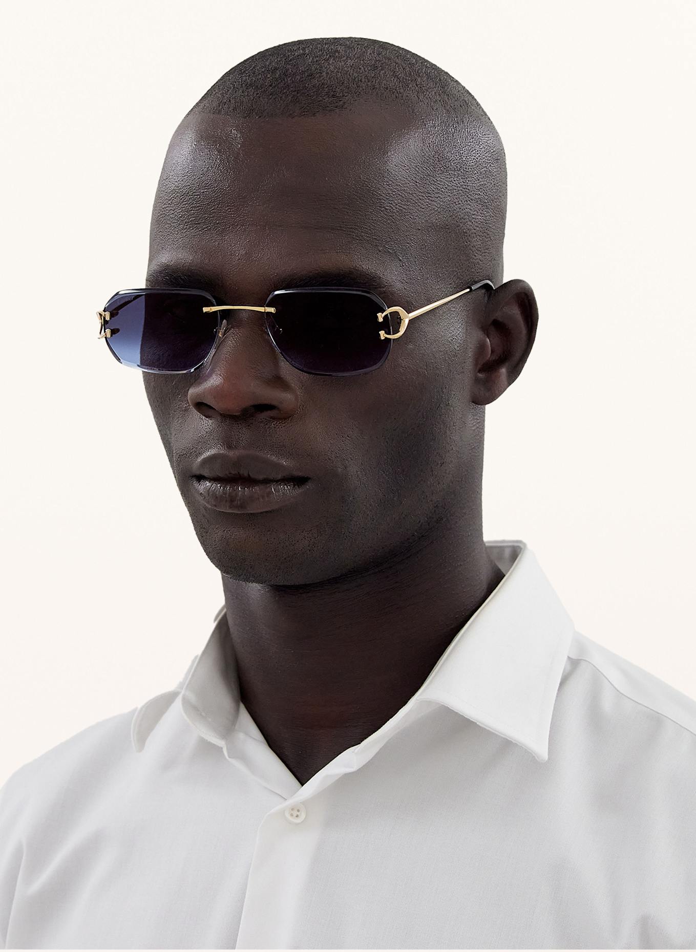 Cartier Sunglasses 6L001729: 2300B1 - GOLD/ BLUE