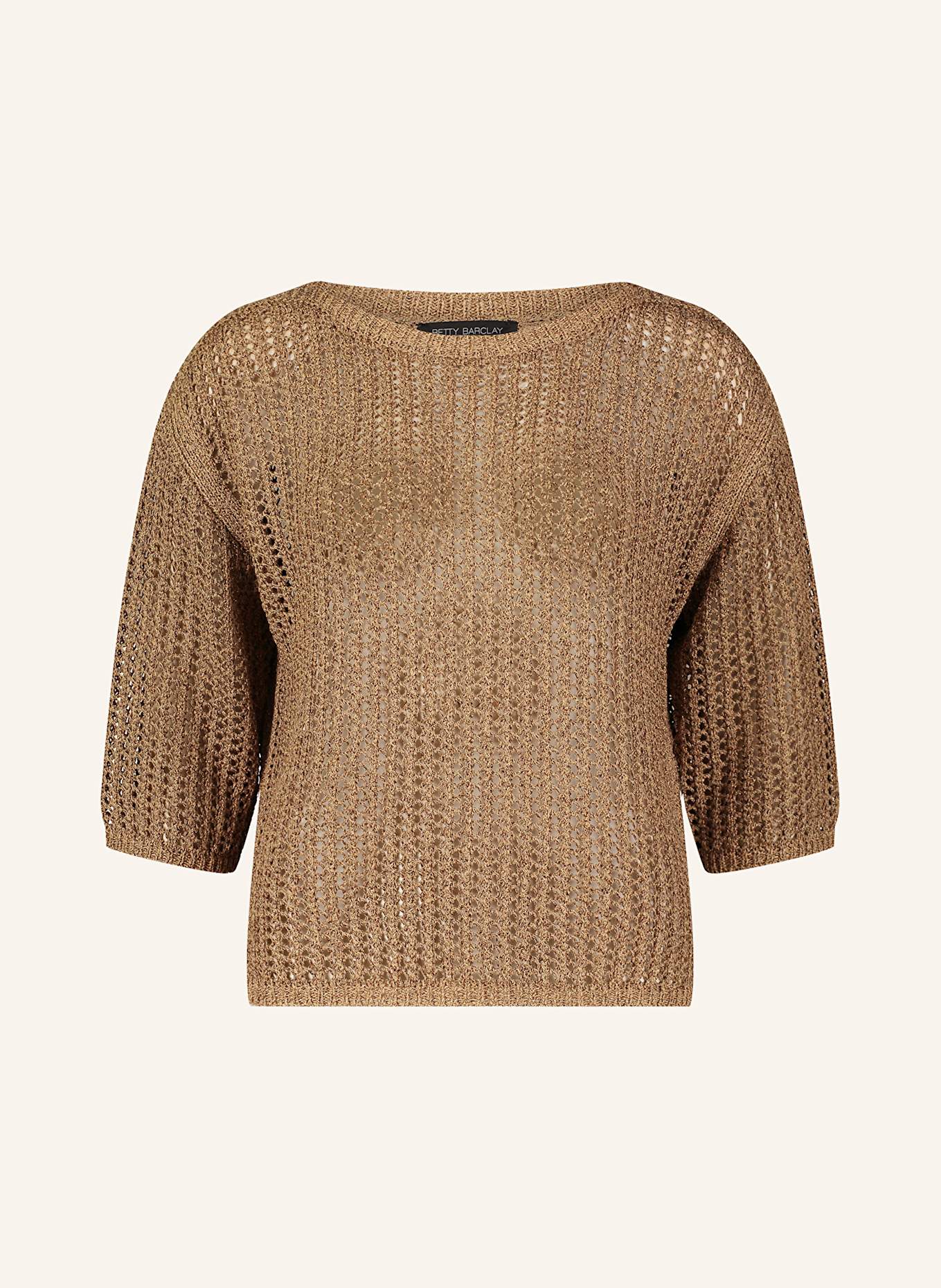 Betty Barclay Pullover mit Glitzergarn und 3/4-Arm: BEIGE