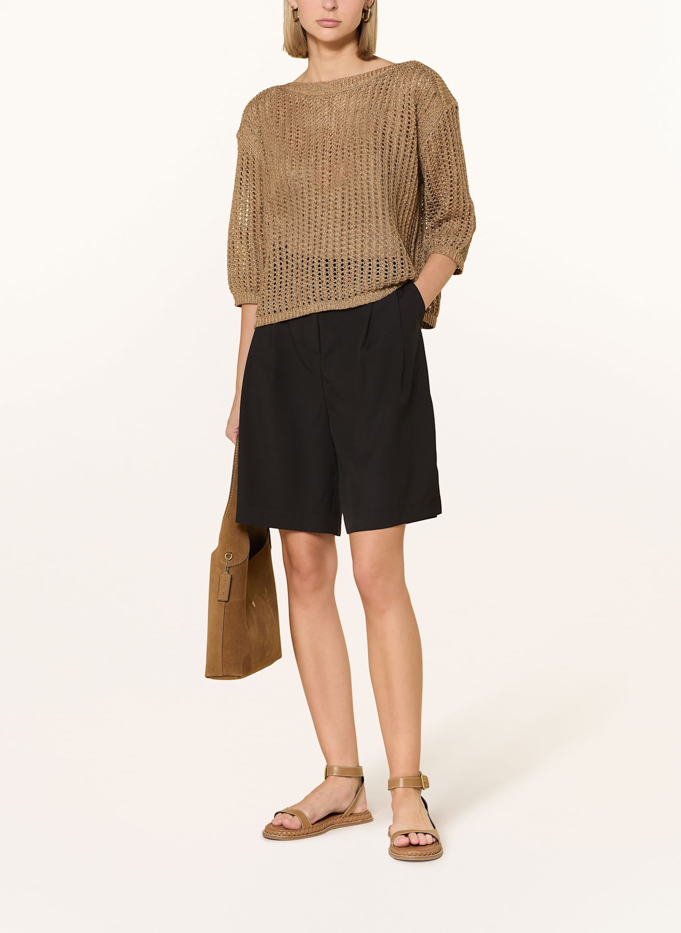 Betty Barclay Pullover mit Glitzergarn und 3/4-Arm: BEIGE