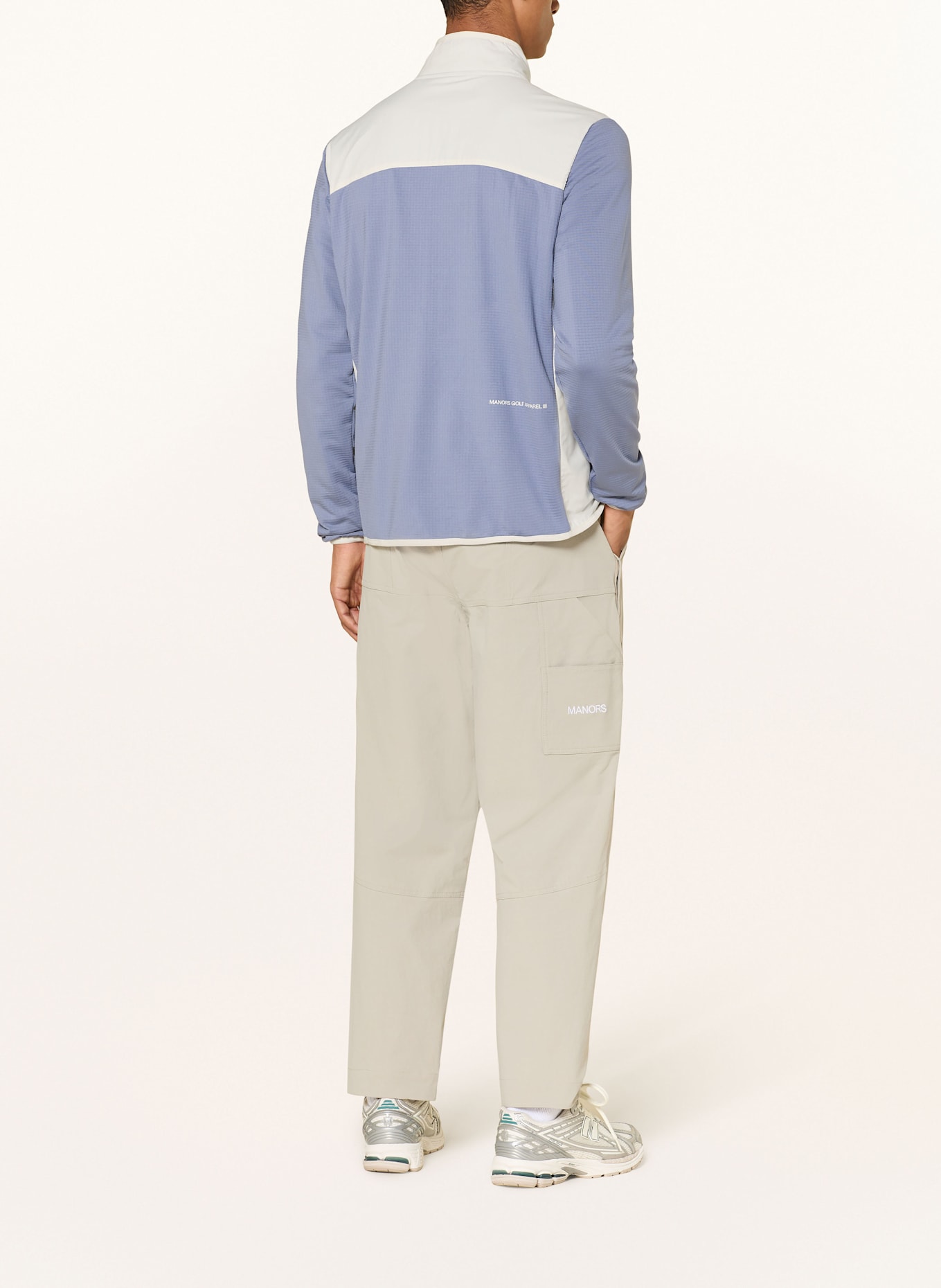 MANORS Hybrid-Jacke: BLAUGRAU / CREME