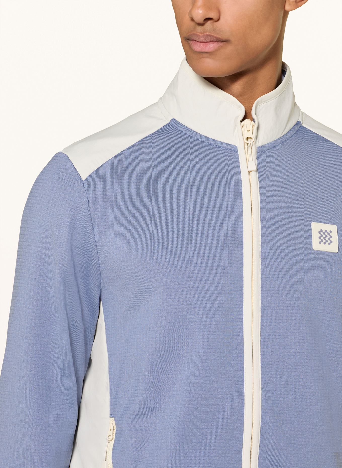 MANORS Hybrid-Jacke: BLAUGRAU / CREME