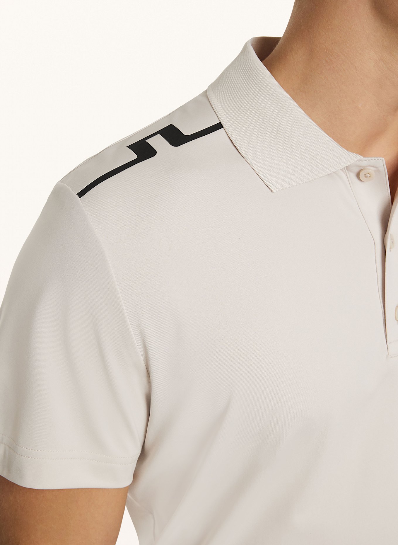 J.LINDEBERG logo-patch cotton polo shirt Weiß: CREAM