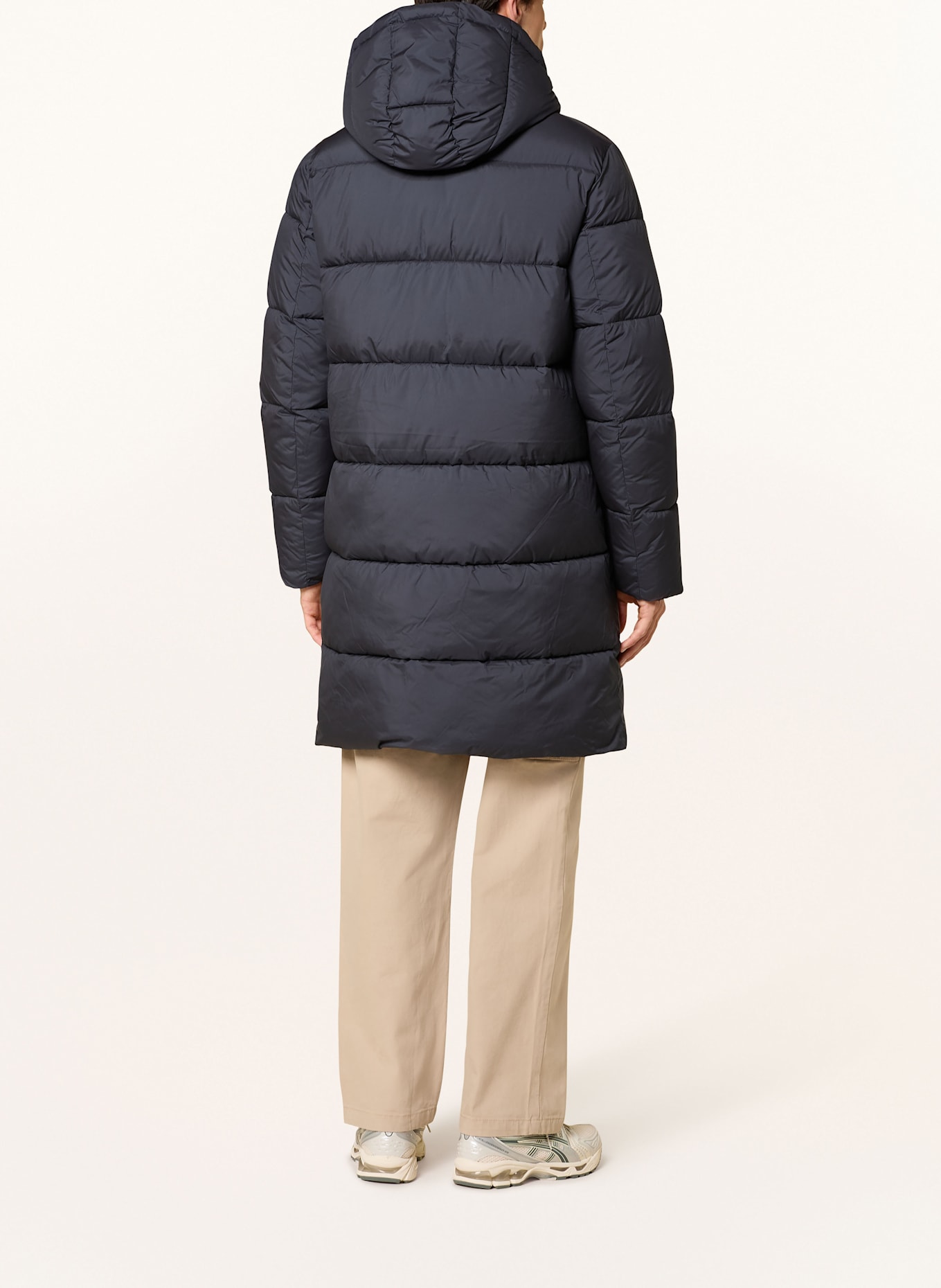 ECOALF Steppmantel VELAN mit abnehmbarer Kapuze: DUNKELBLAU
