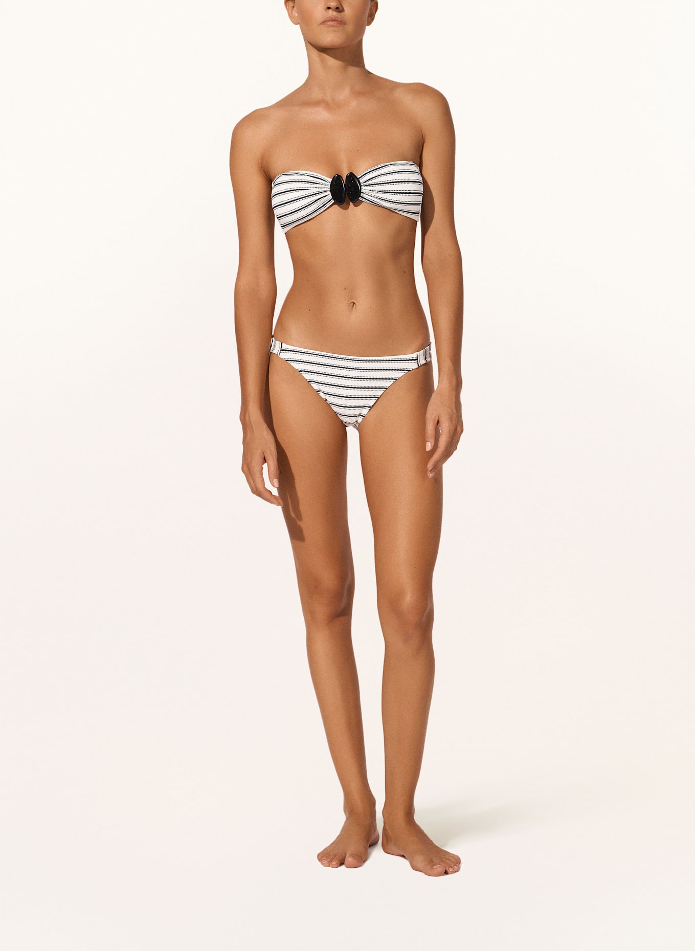 watercult Bandeau-Bikini-Hose SEASIDE SPLASH: WEISS/ SCHWARZ