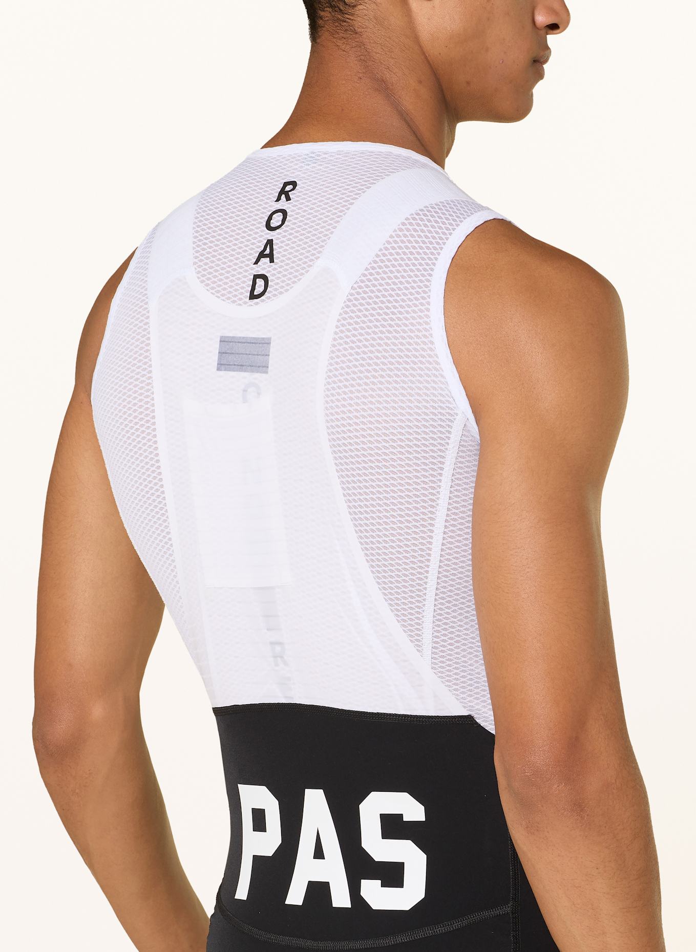 PAS NORMAL STUDIOS MECHANISM PRO BIBS cycling shorts with straps and padded insert: BLACK / WHITE