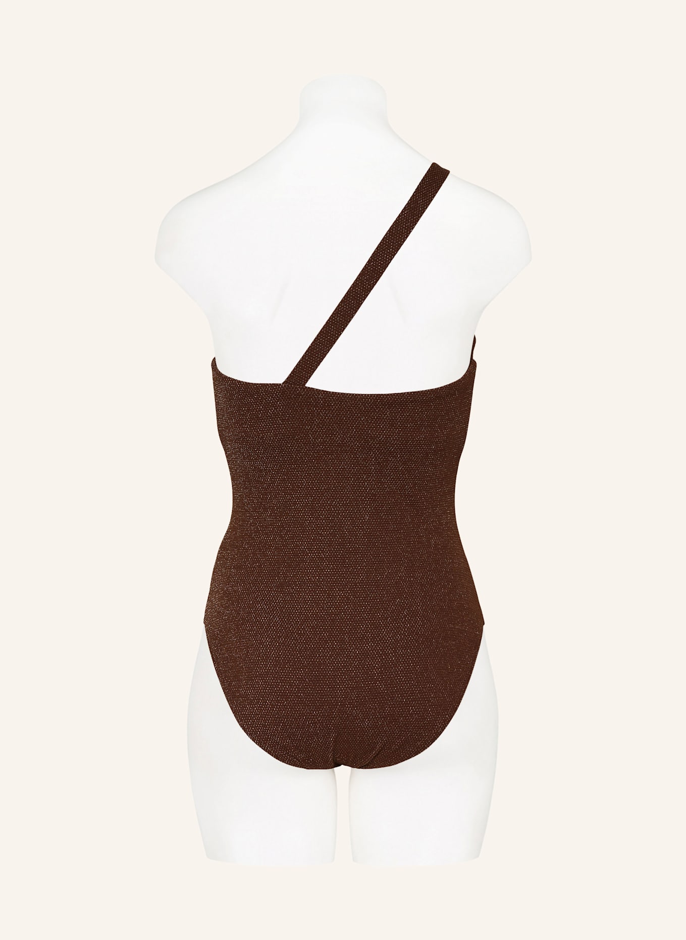 JETS Australia One-Shoulder-Badeanzug TIRARI mit Glitzergarn: DUNKELBRAUN