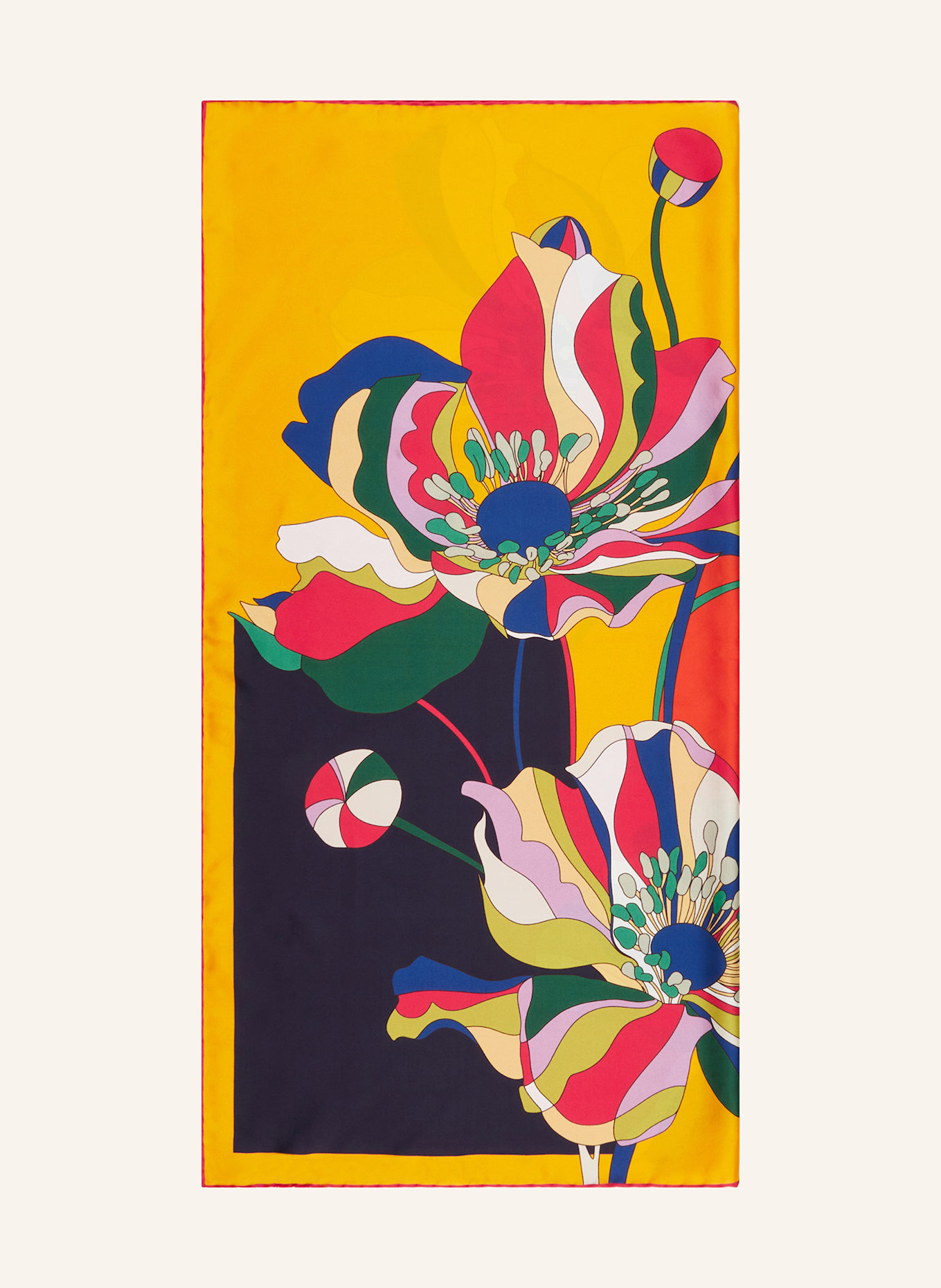 Barbieri Seidentuch: DUNKELGELB / DUNKELBLAU / ROT