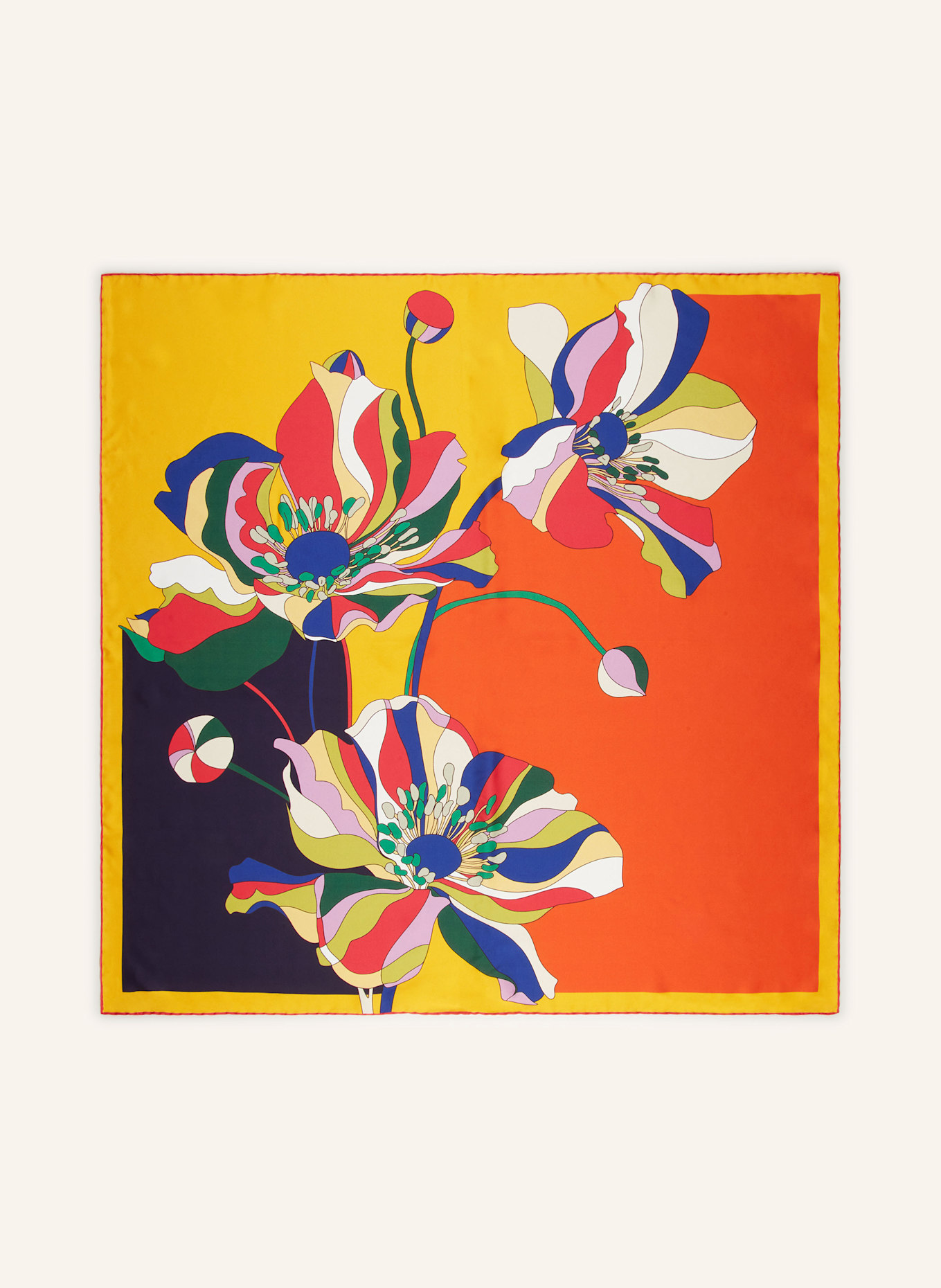 Barbieri Seidentuch: DUNKELGELB / DUNKELBLAU / ROT