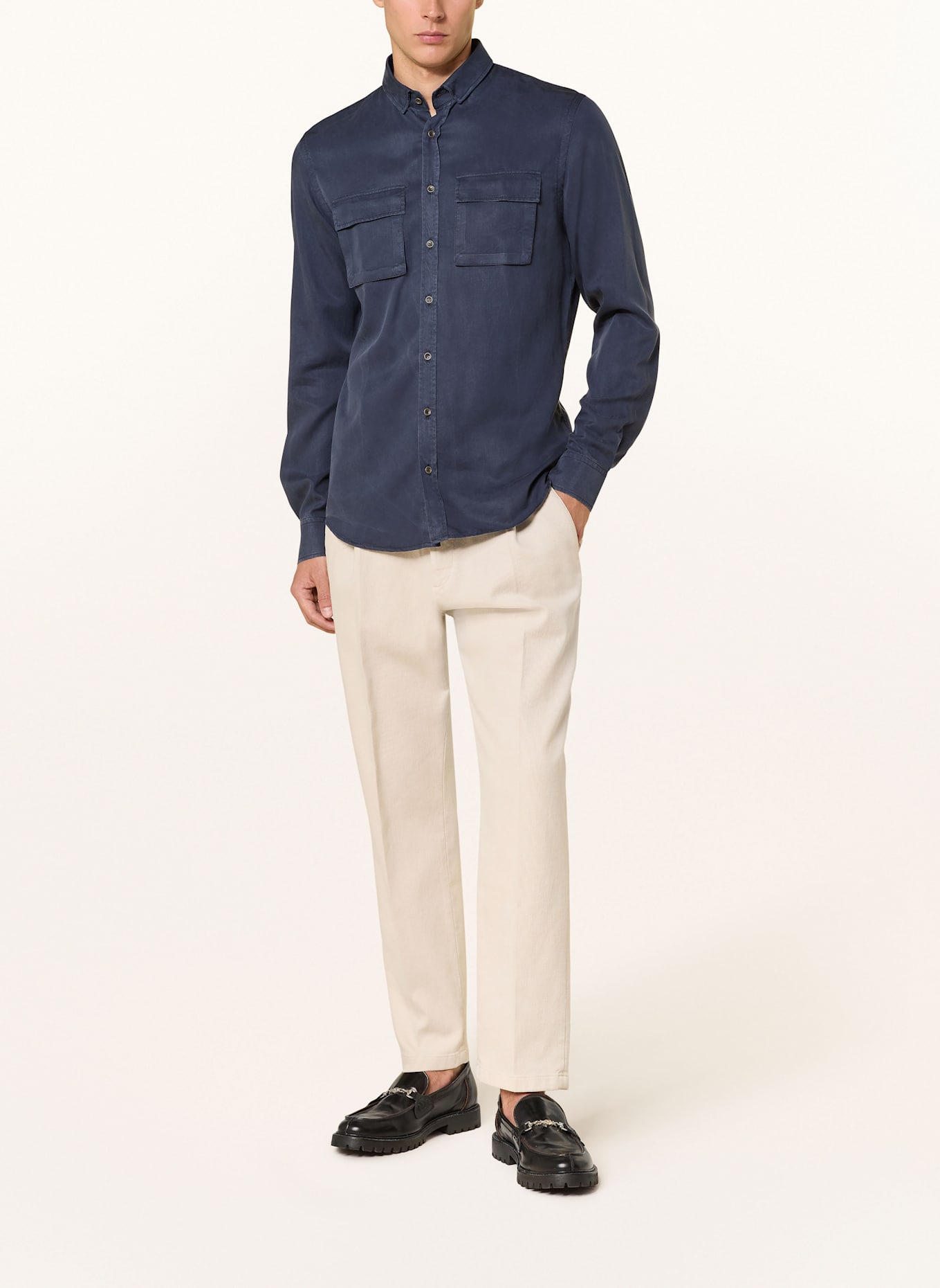 Q1 Manufaktur Hemd Slim Relaxed Fit: DUNKELBLAU