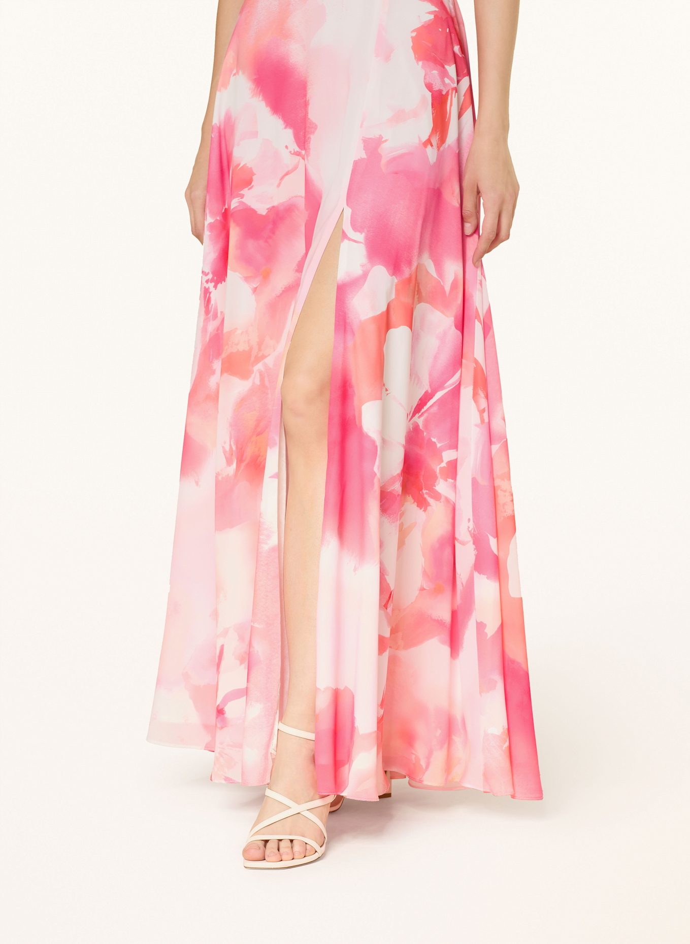 SWING Abendkleid: PINK/ HELLORANGE/ HELLROSA