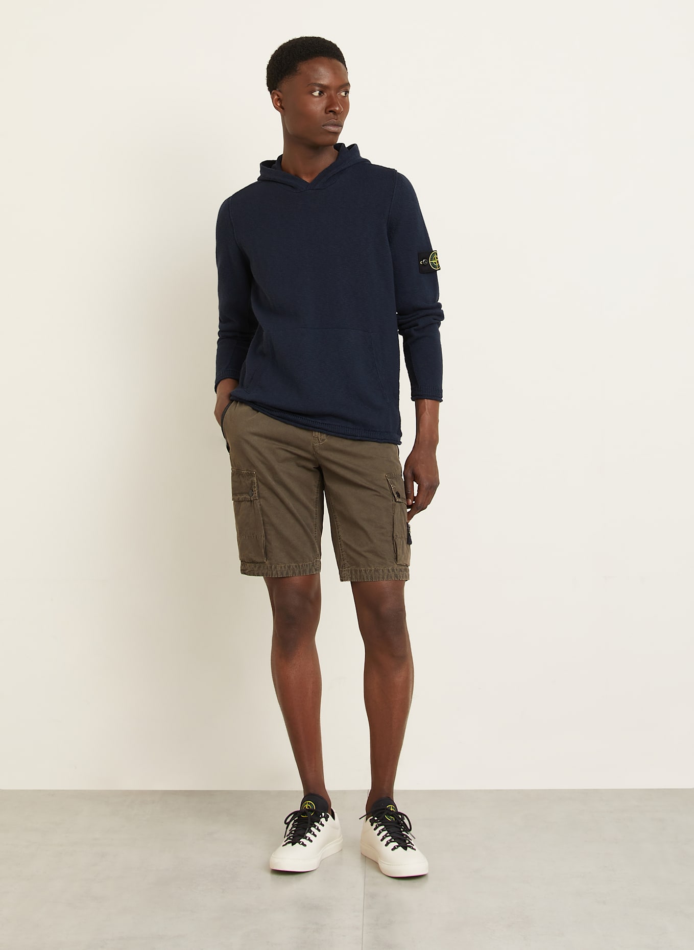 STONE ISLAND Strick-Hoodie: DUNKELBLAU