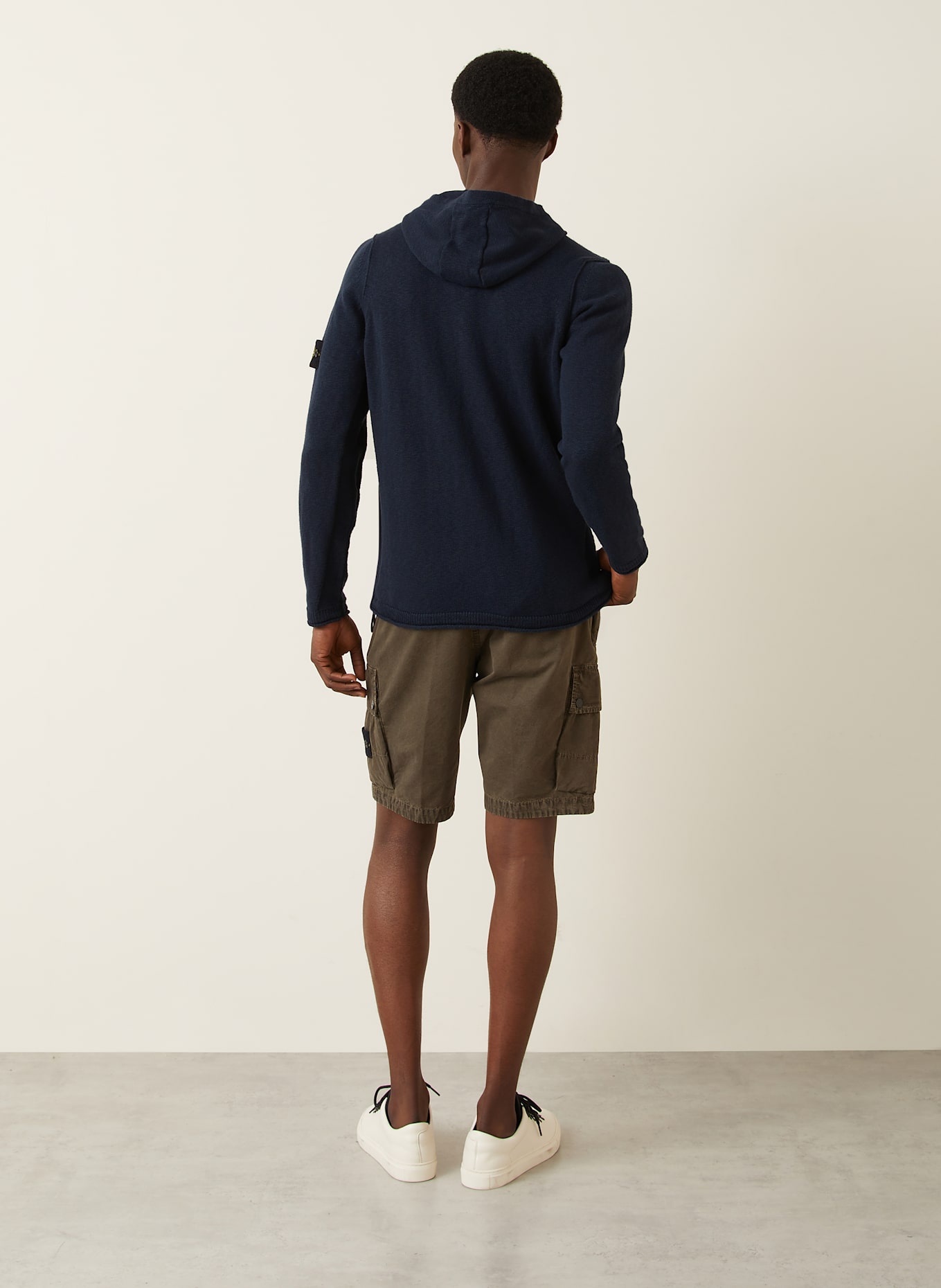 STONE ISLAND Strick-Hoodie: DUNKELBLAU