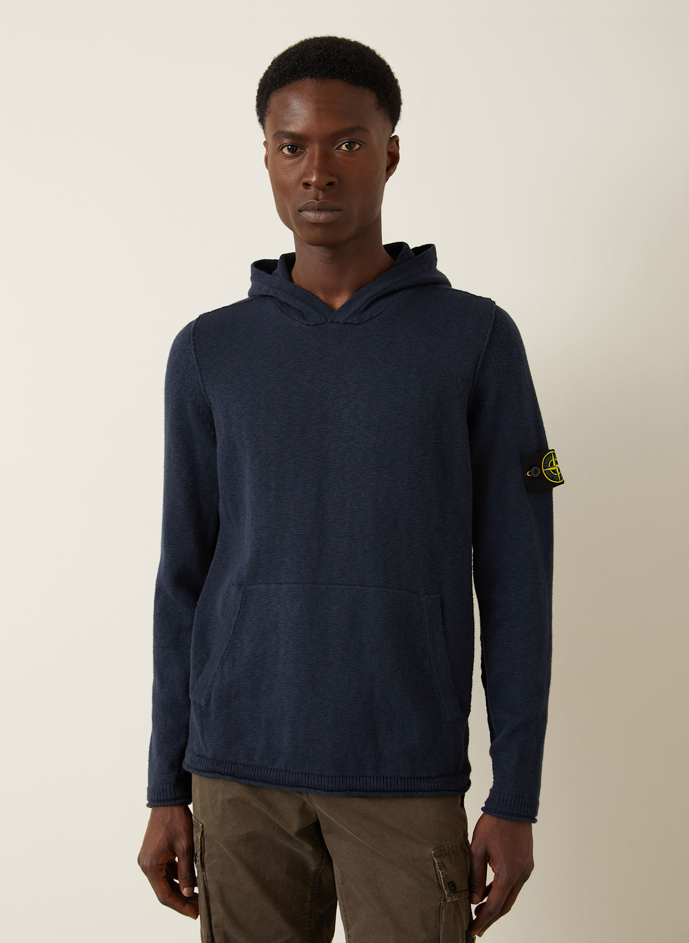 STONE ISLAND Strick-Hoodie: DUNKELBLAU