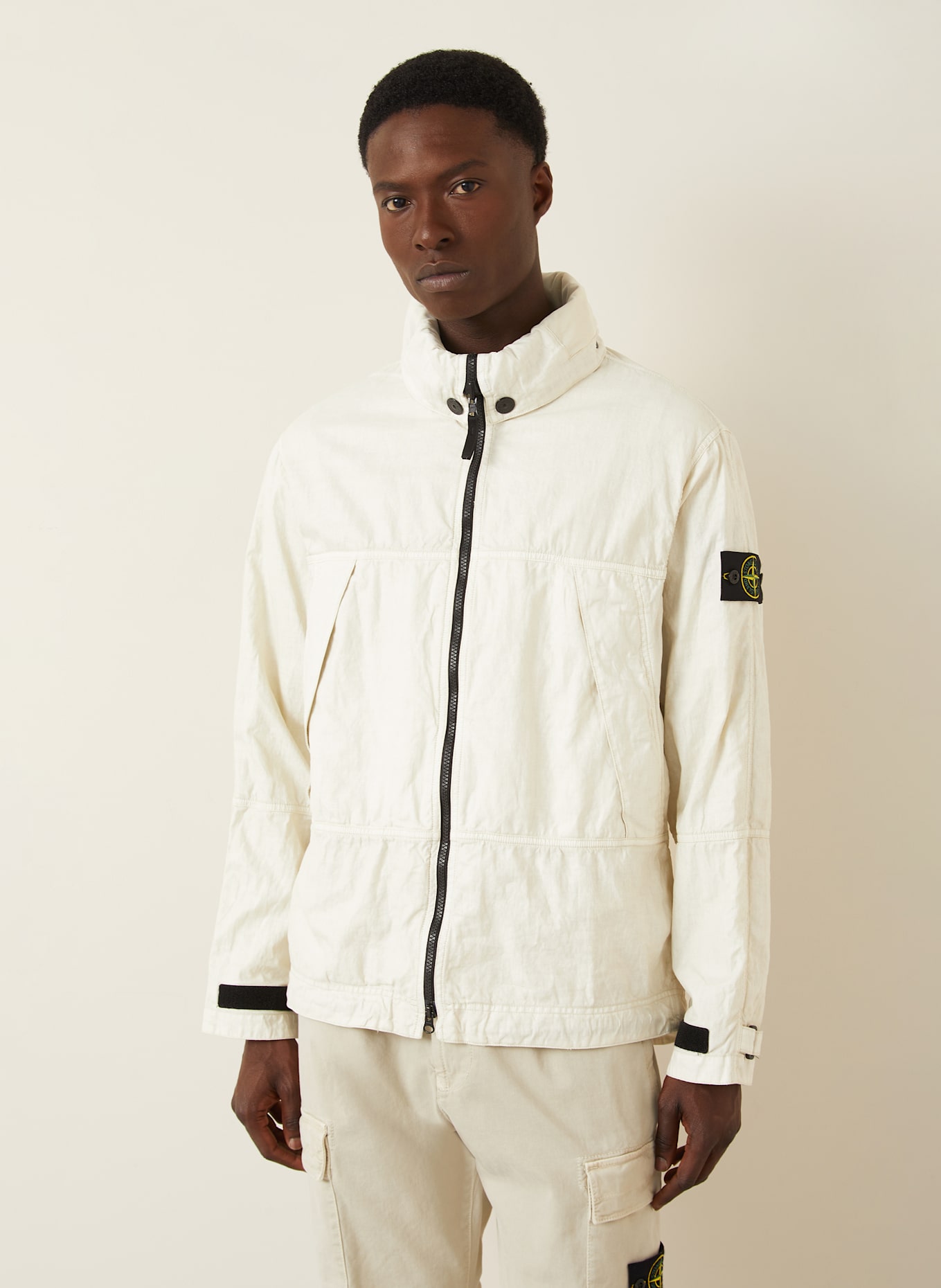 STONE ISLAND Leinenjacke: HELLGRAU