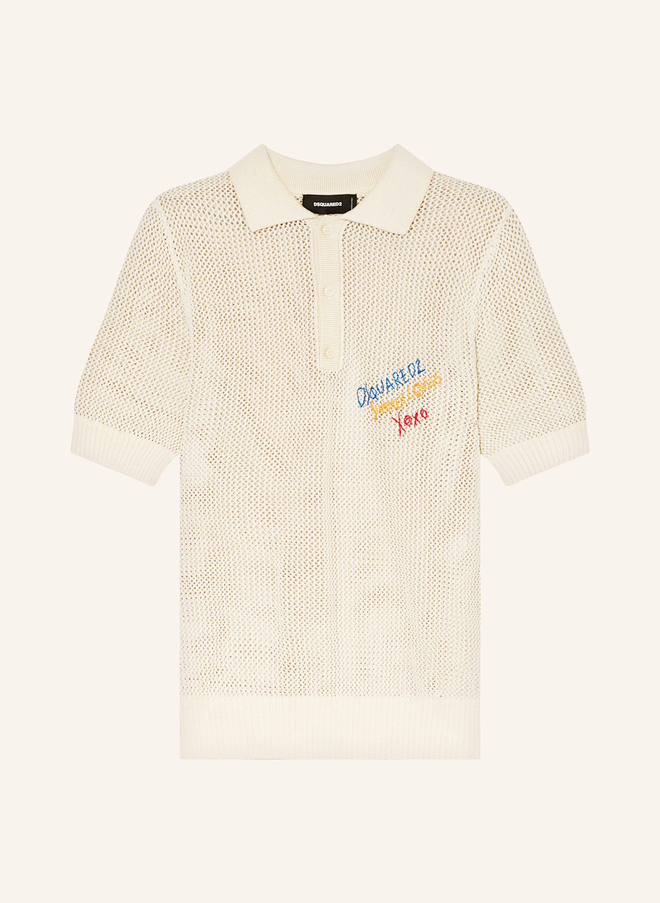 DSQUARED2 Strick-Poloshirt: CREME