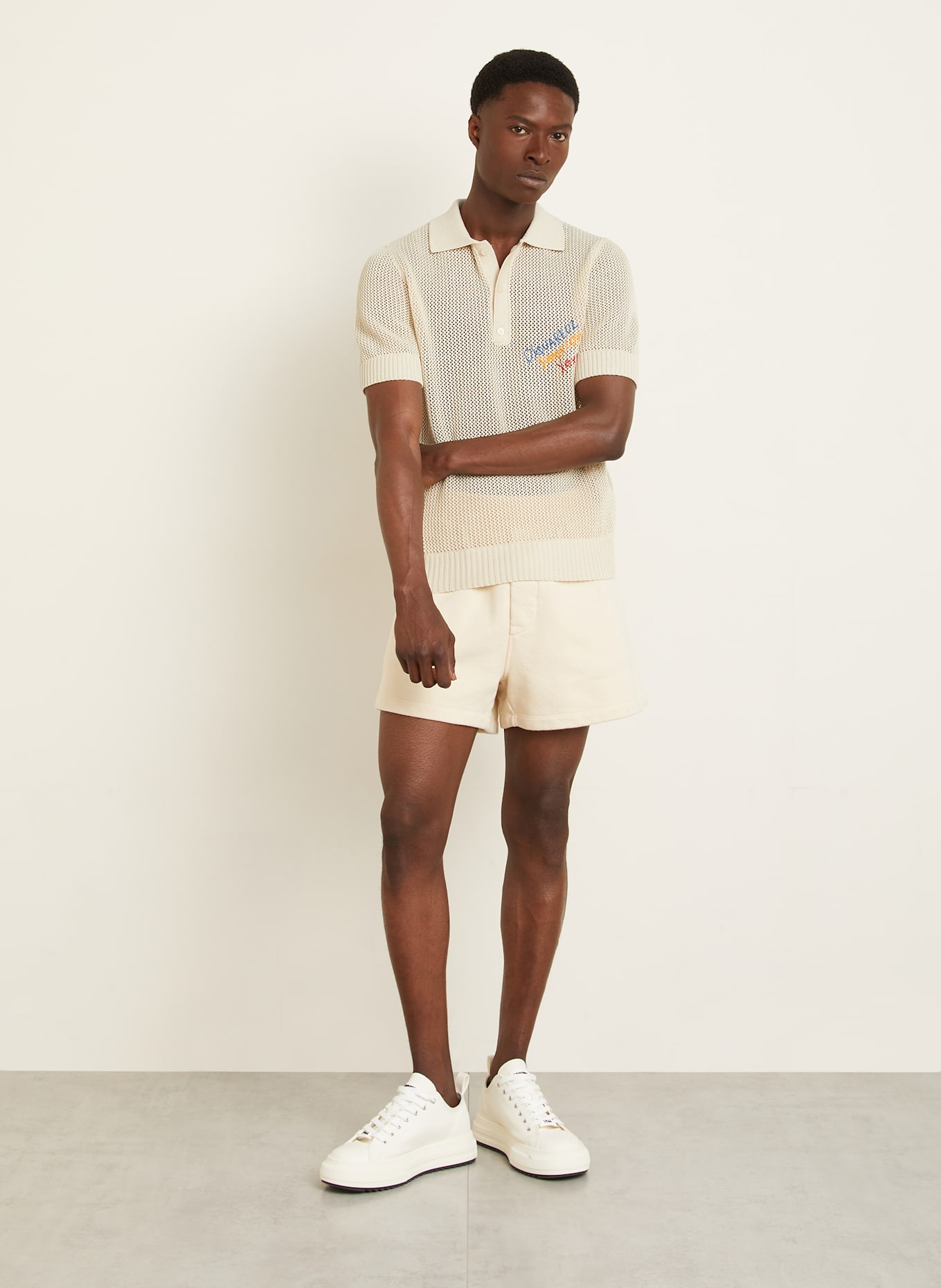 DSQUARED2 Strick-Poloshirt: CREME