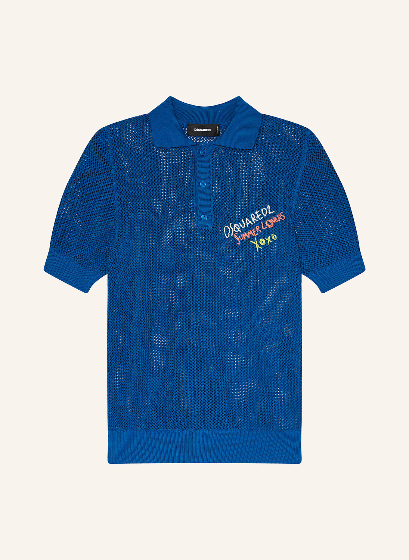 DSQUARED2 Strick-Poloshirt: BLAU