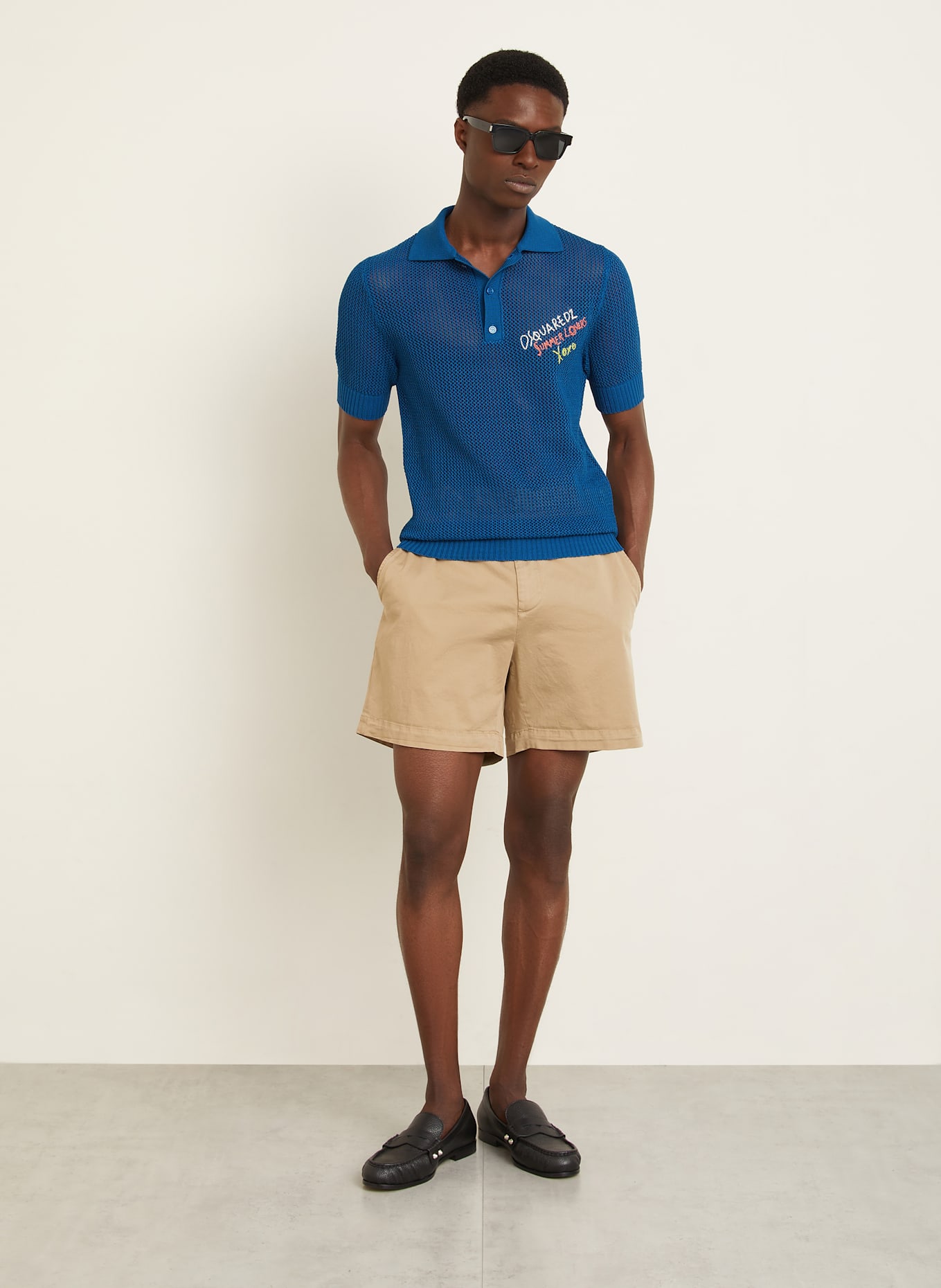 DSQUARED2 Strick-Poloshirt: BLAU