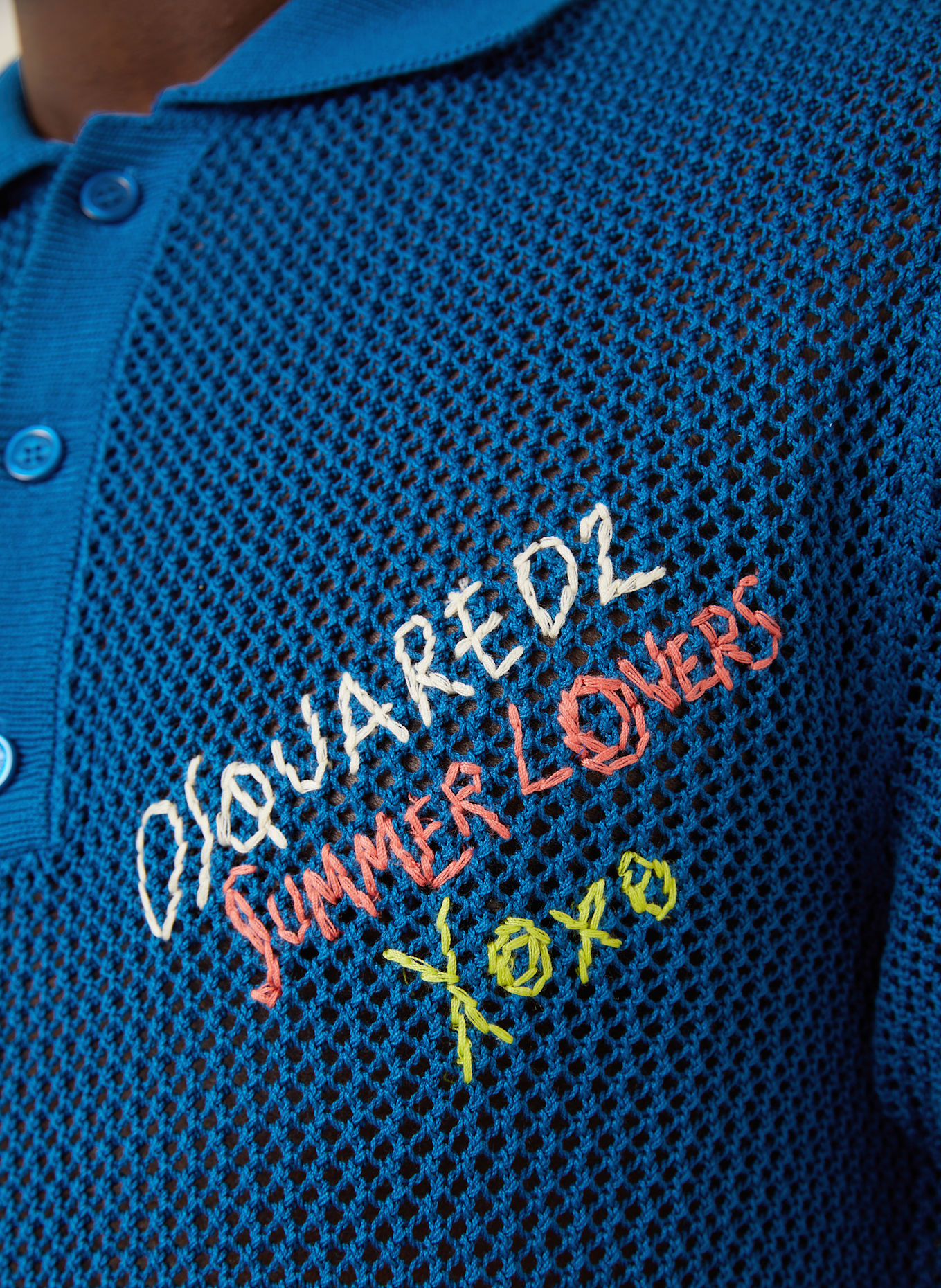 DSQUARED2 Strick-Poloshirt: BLAU