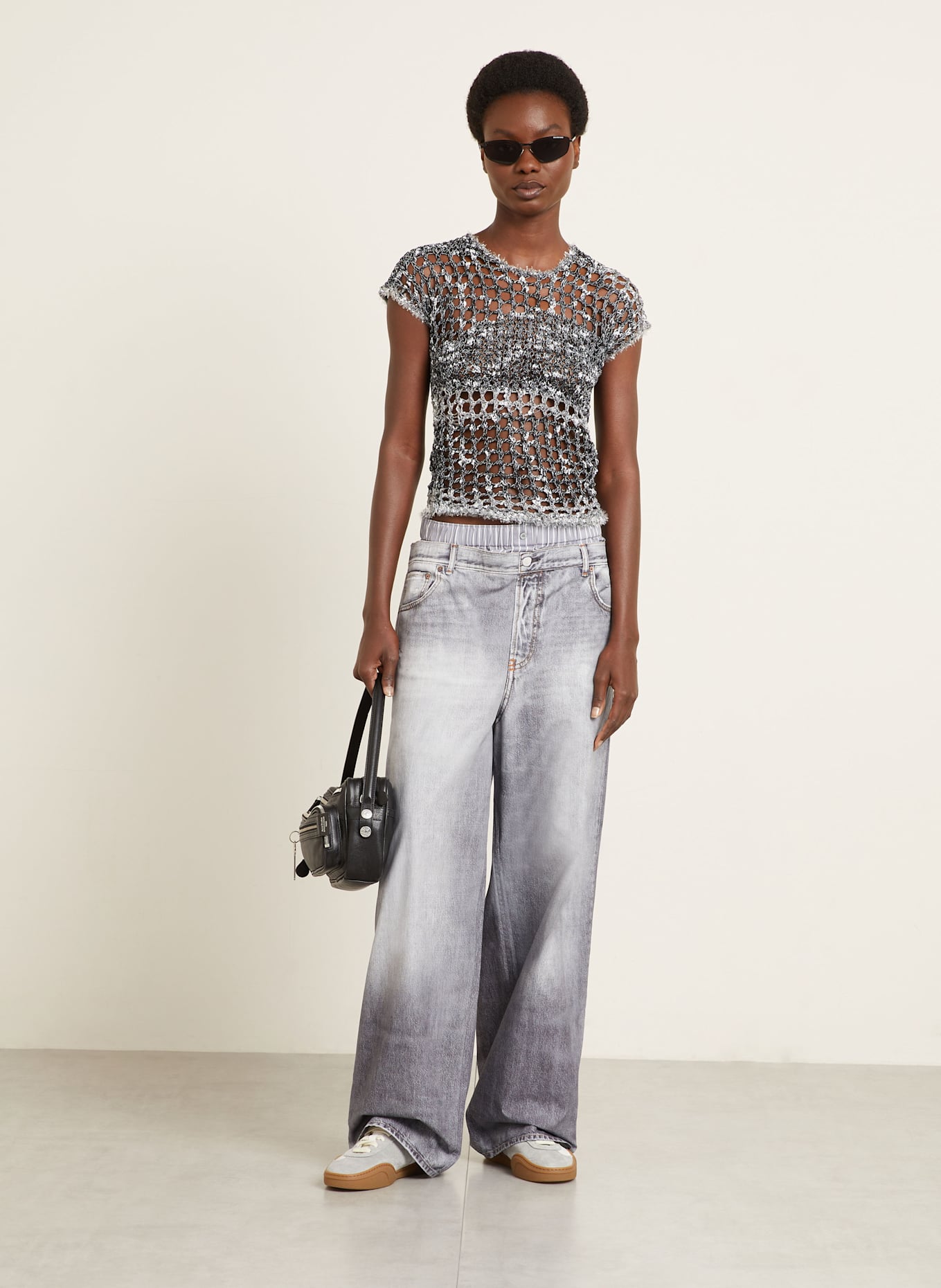 Acne Studios Häkeltop: SCHWARZ / WEISS