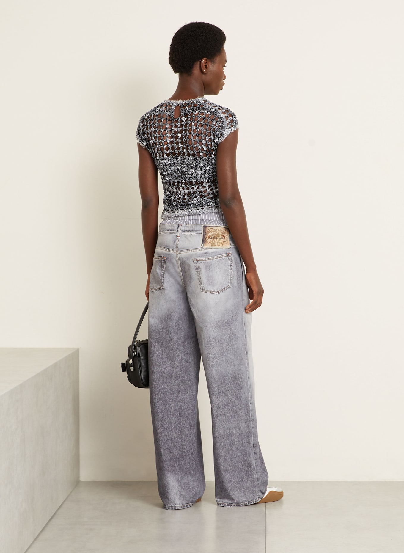 Acne Studios Häkeltop: SCHWARZ / WEISS