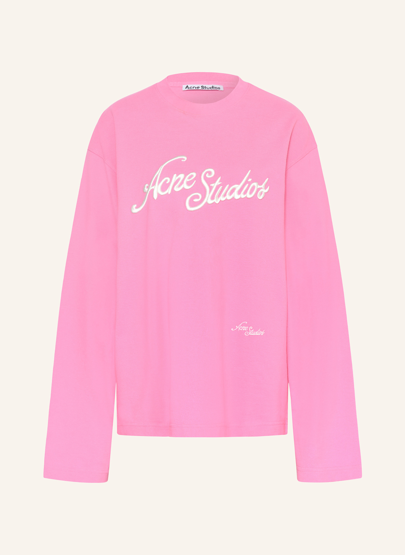 Acne Studios Koszulka z długim rękawem: RÓŻOWY / BIAŁY