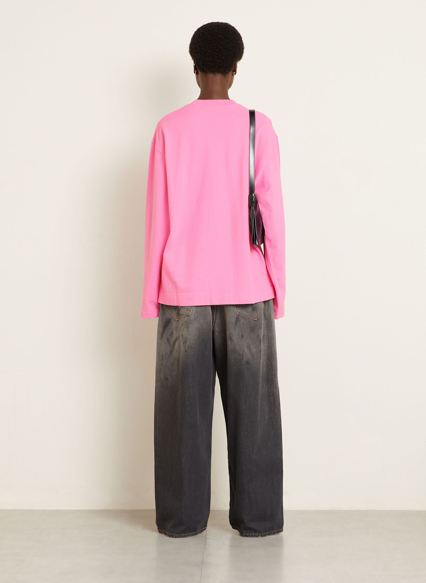 Acne Studios Koszulka z długim rękawem: RÓŻOWY / BIAŁY