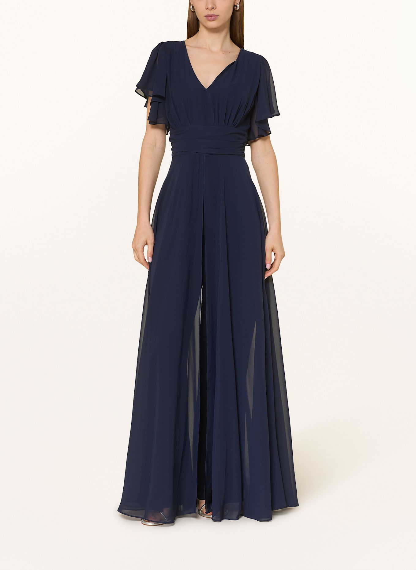 SWING Jumpsuit mit Volants: DUNKELBLAU