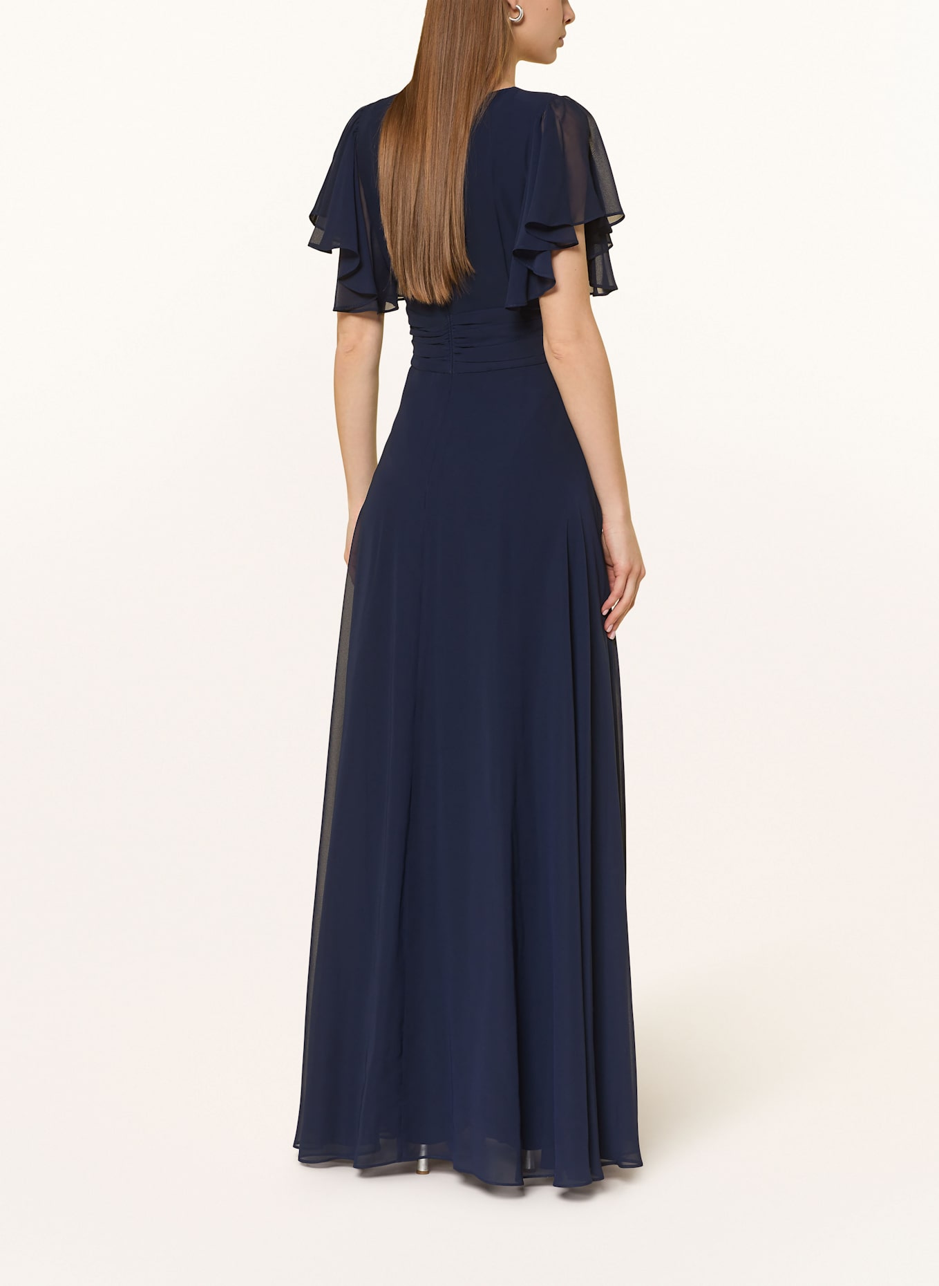 SWING Jumpsuit mit Volants: DUNKELBLAU